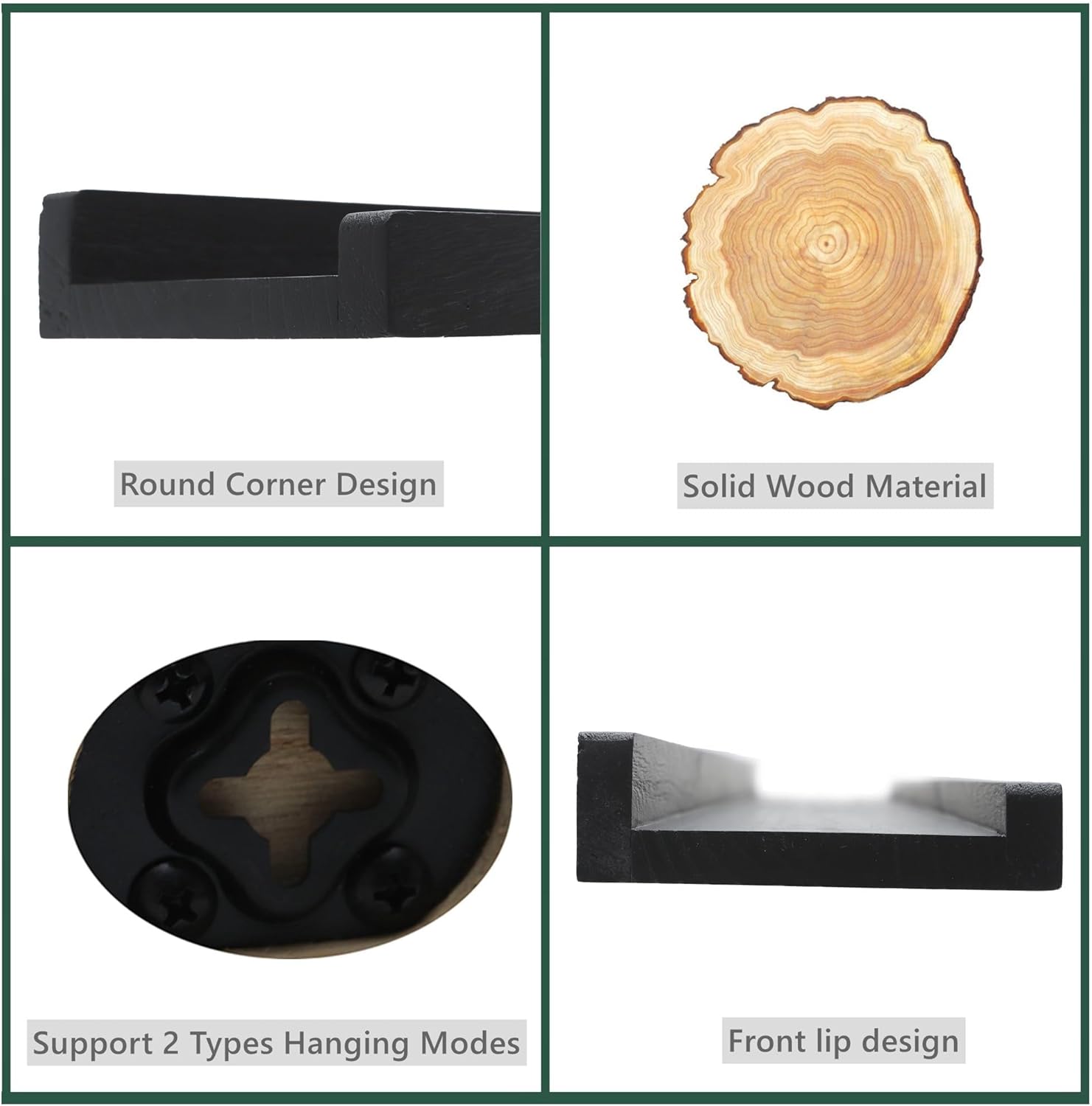 MITREL Picture Shelf with Ledge Set of 4 24 Floating Shelves for Wall Display