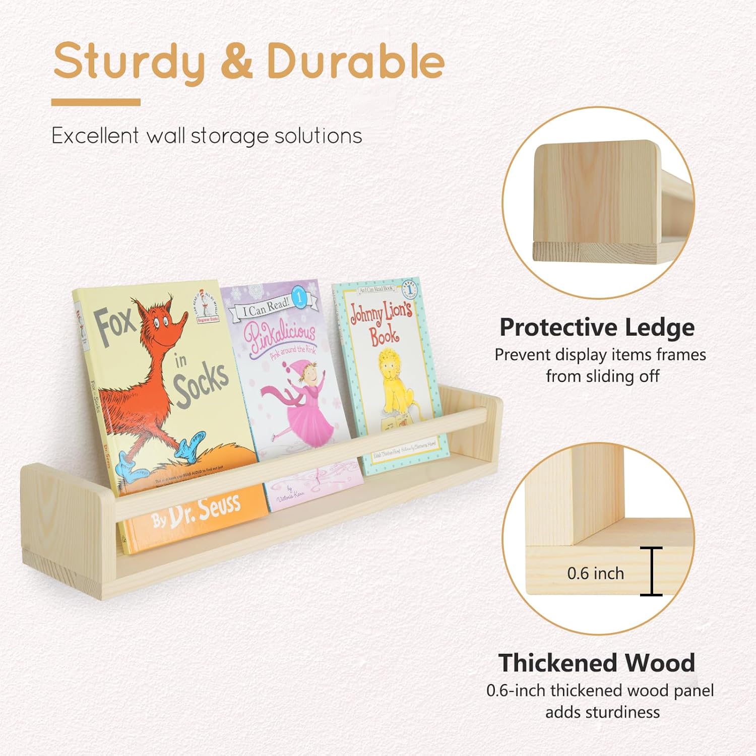 SwaaVee 3-Piece Floating Book Shelves for Wall