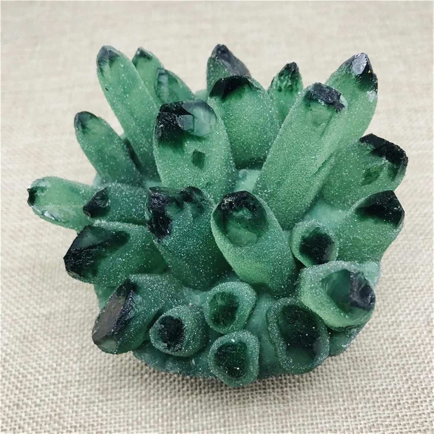 KatLin Natural Green Phantom Quartz Crystal Cluster Healing Decor