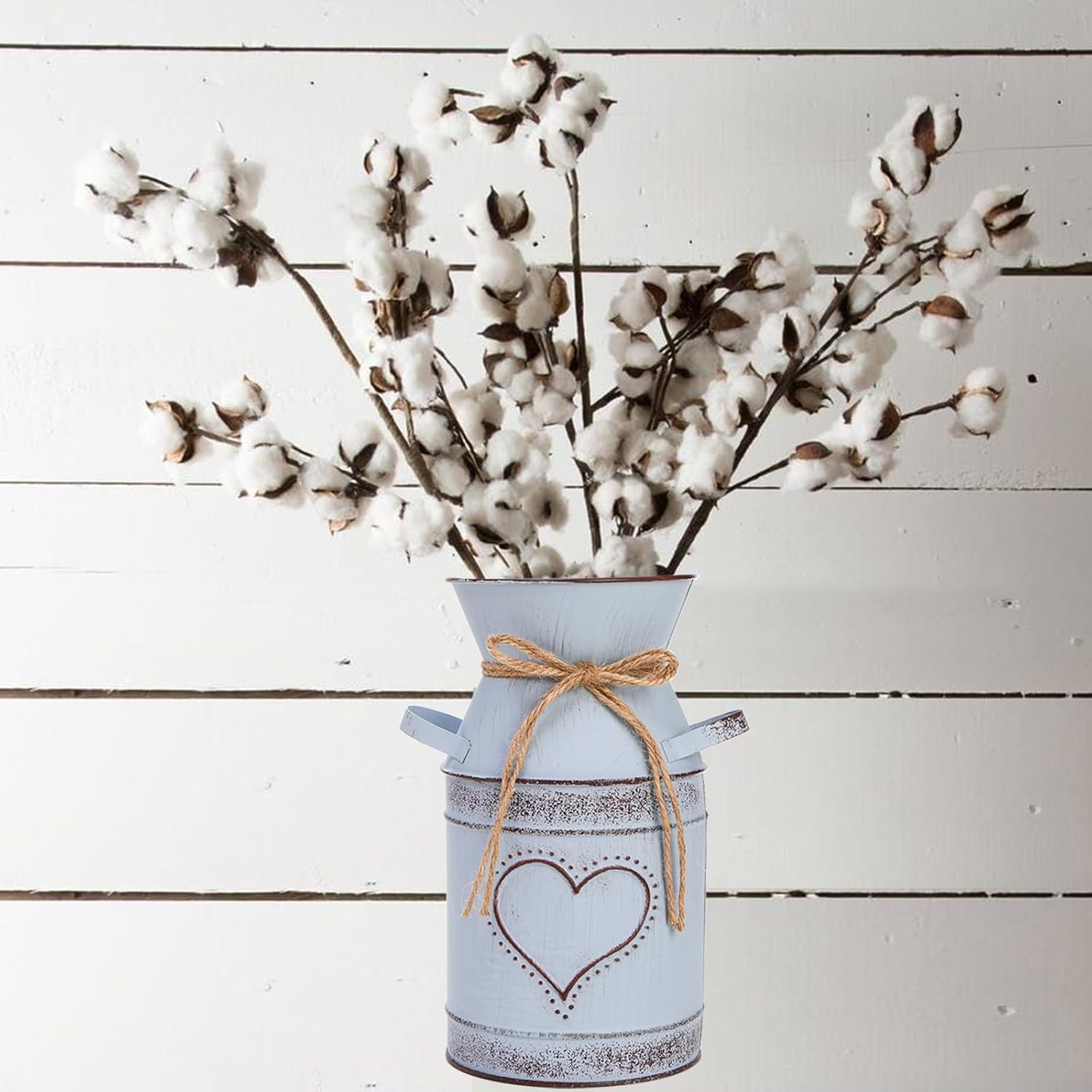 Dicunoy 2 PCS Metal Milk Can Vase 75 Rustic Flowers Decor for Home and Table Centerpieces