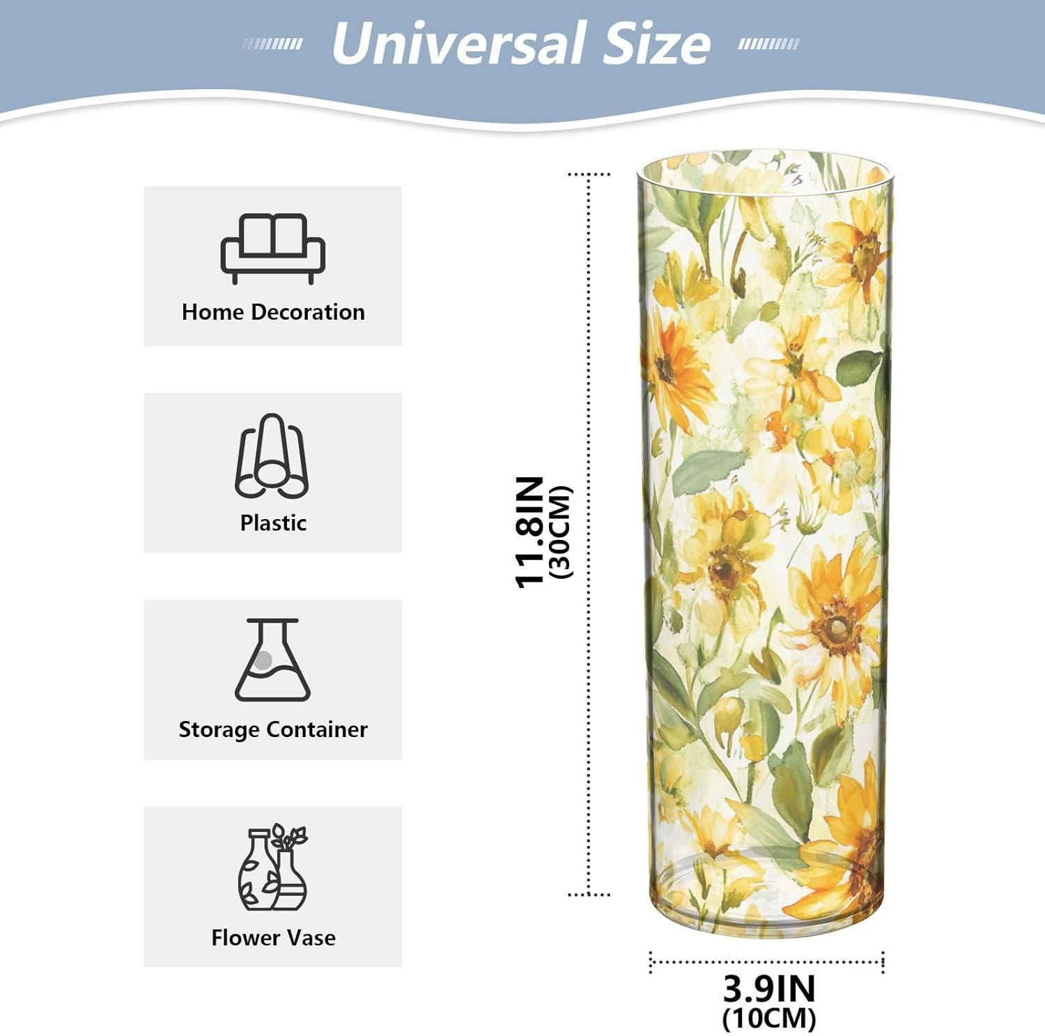 Modern Plastic Flower Vase 118 x 39 Inch Decorative