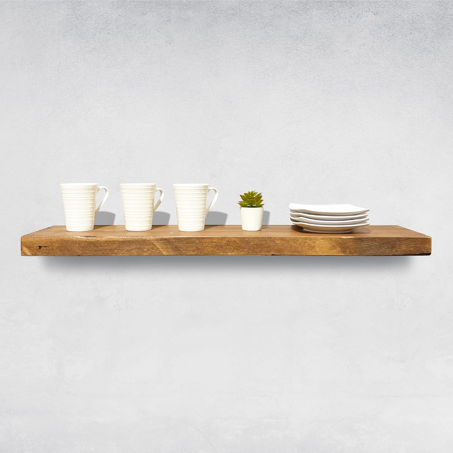Rustic Floating Shelves Set of 2 Solid Wood Heavy Duty