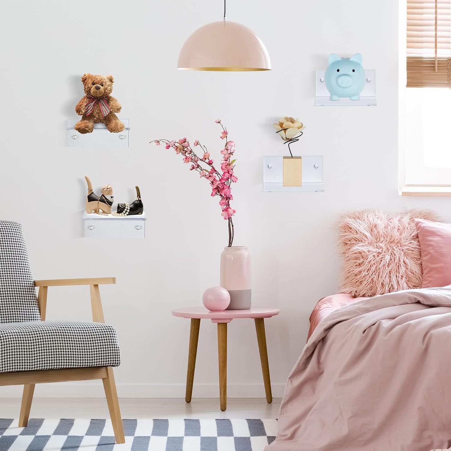 Juexica Small Acrylic Floating Shelves for Wall