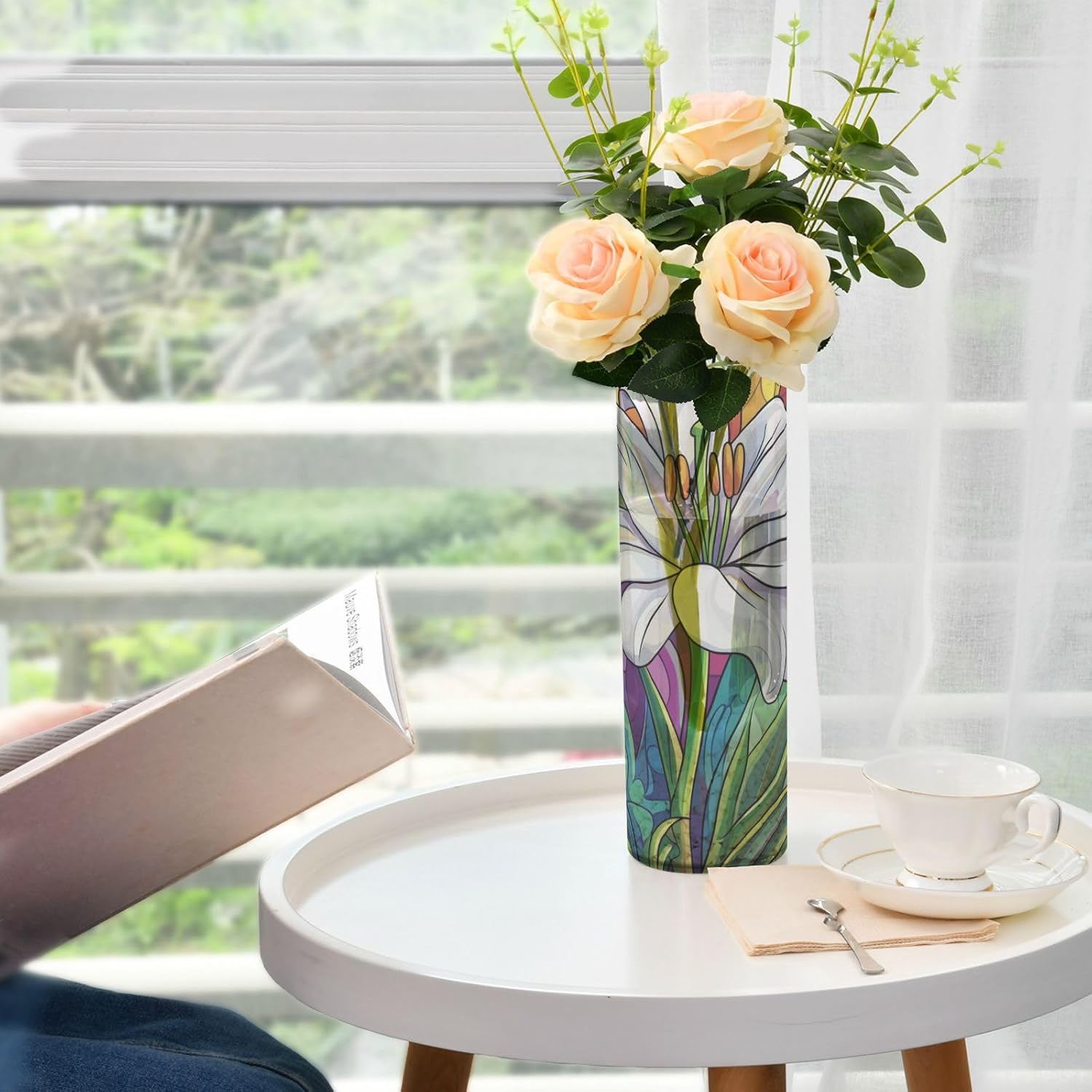 Easter Lily Plastic Flower Vase 118 x 39 Inch Decorative
