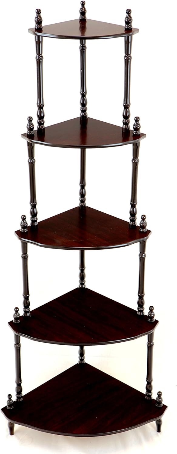 Frenchi Home Furnishing 5-Tier Corner Stand Mahogany