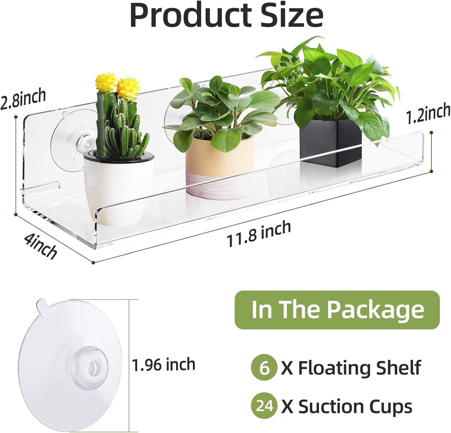 Windproof Floating Shelf Set 6 Pack for Plants and Decor