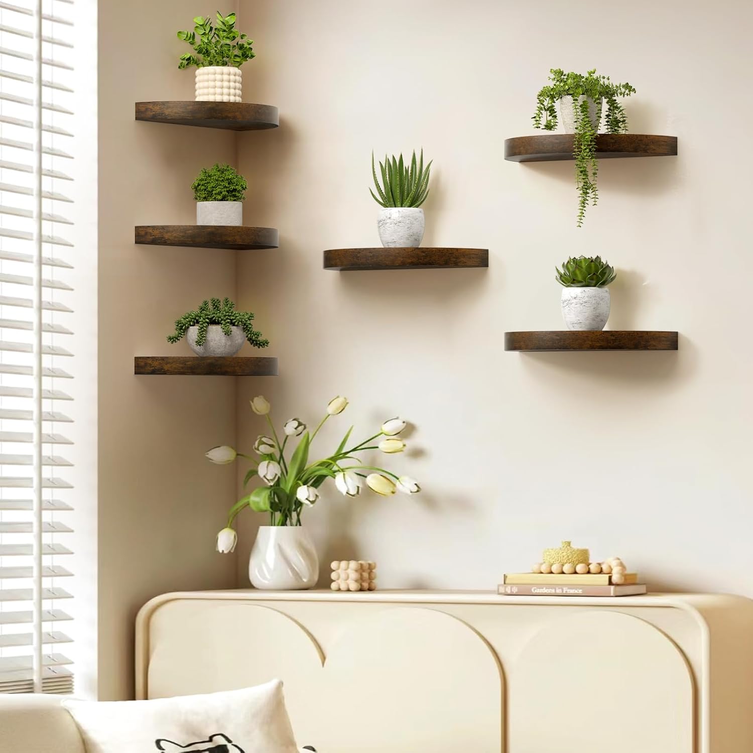 Olakee Floating Shelves Set of 3 Carbonized Black