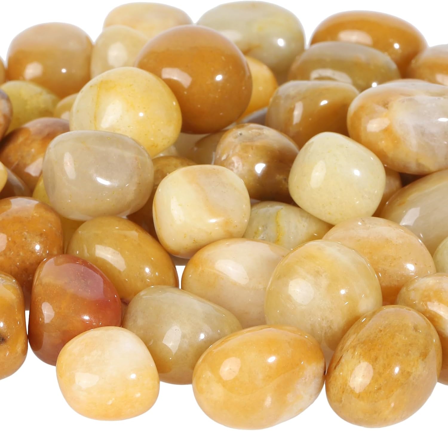 TUMBEELLUWA 1 LB Topaz Tumbled Stones for Decor Crafts