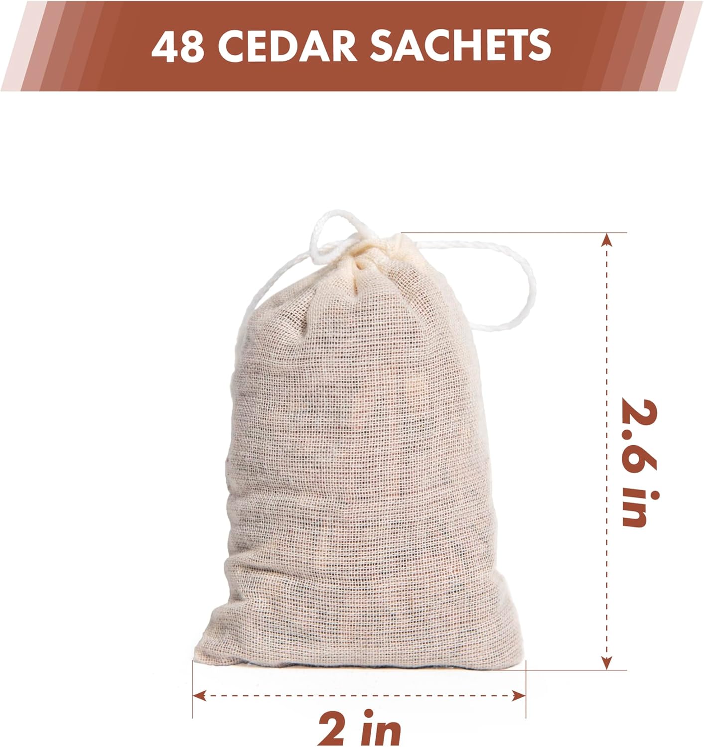 Red Cedar Sachets Pack of 48 for Home Fragrance
