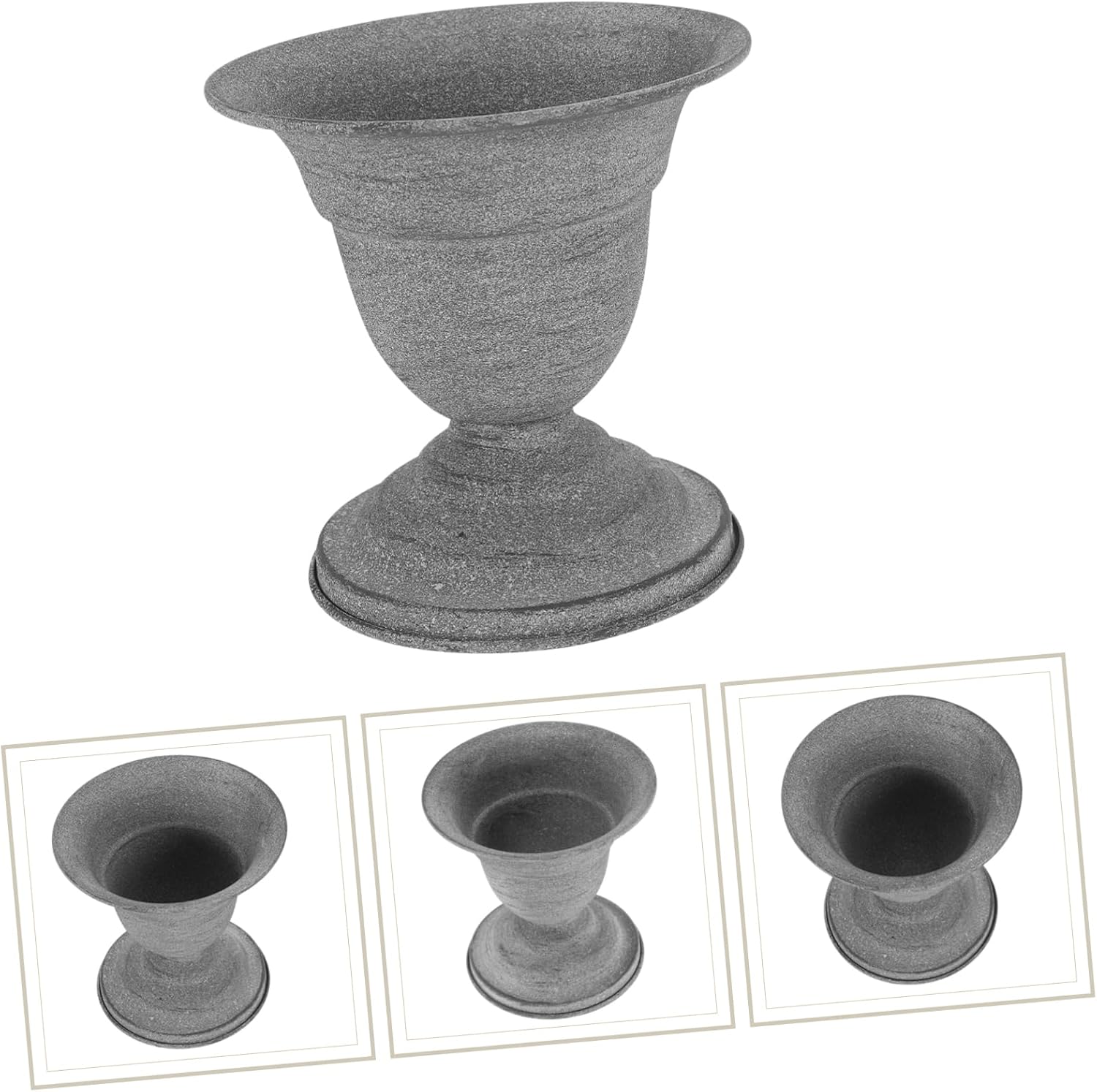 Metal Rustic Vintage Flower Vase with Gray Finish