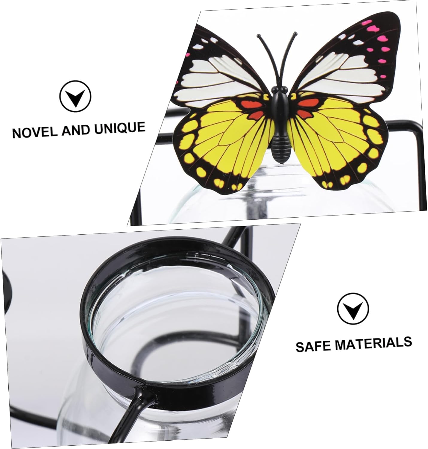 PRETYZOOM Pedicab Glass Hydroponic Vase with Iron Holder