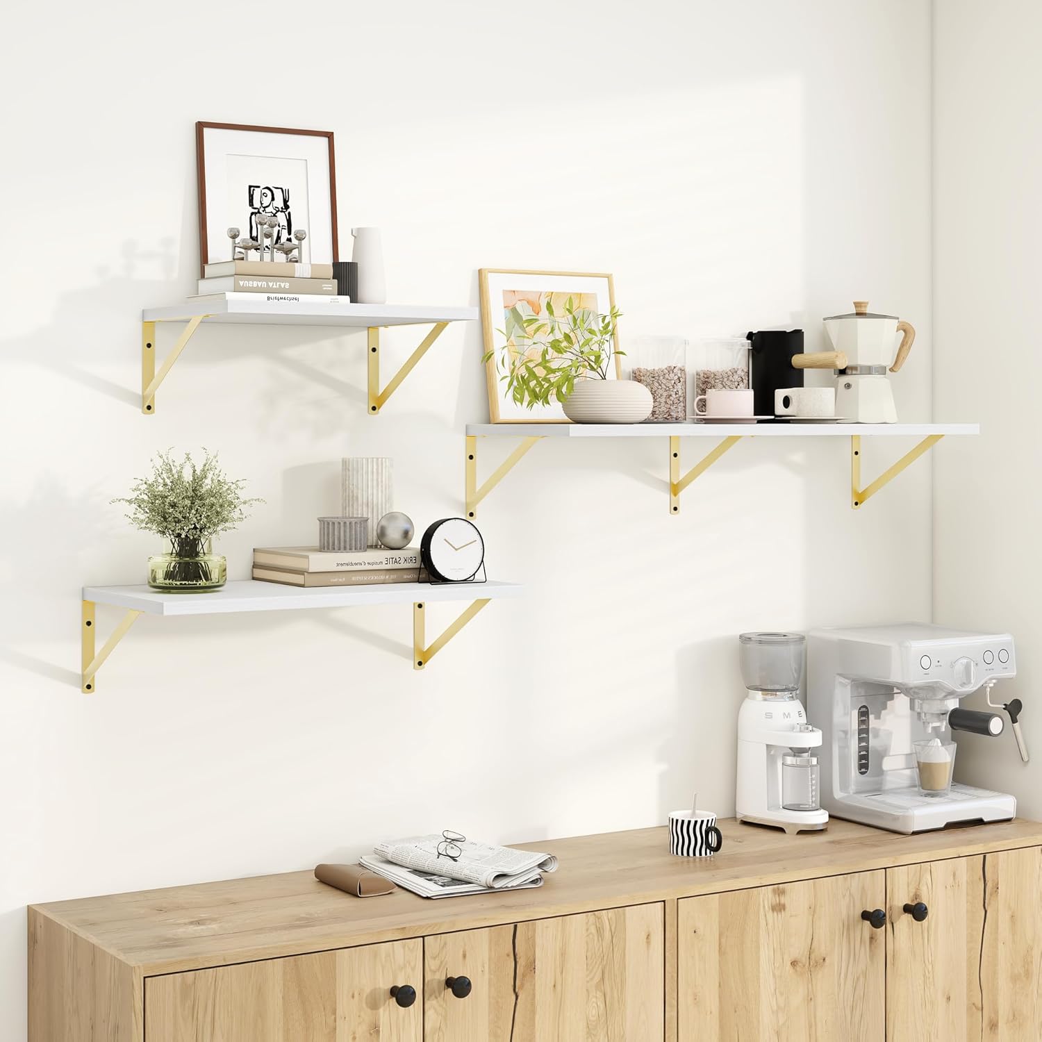 Deep Floating Shelves for Wall Set of 2