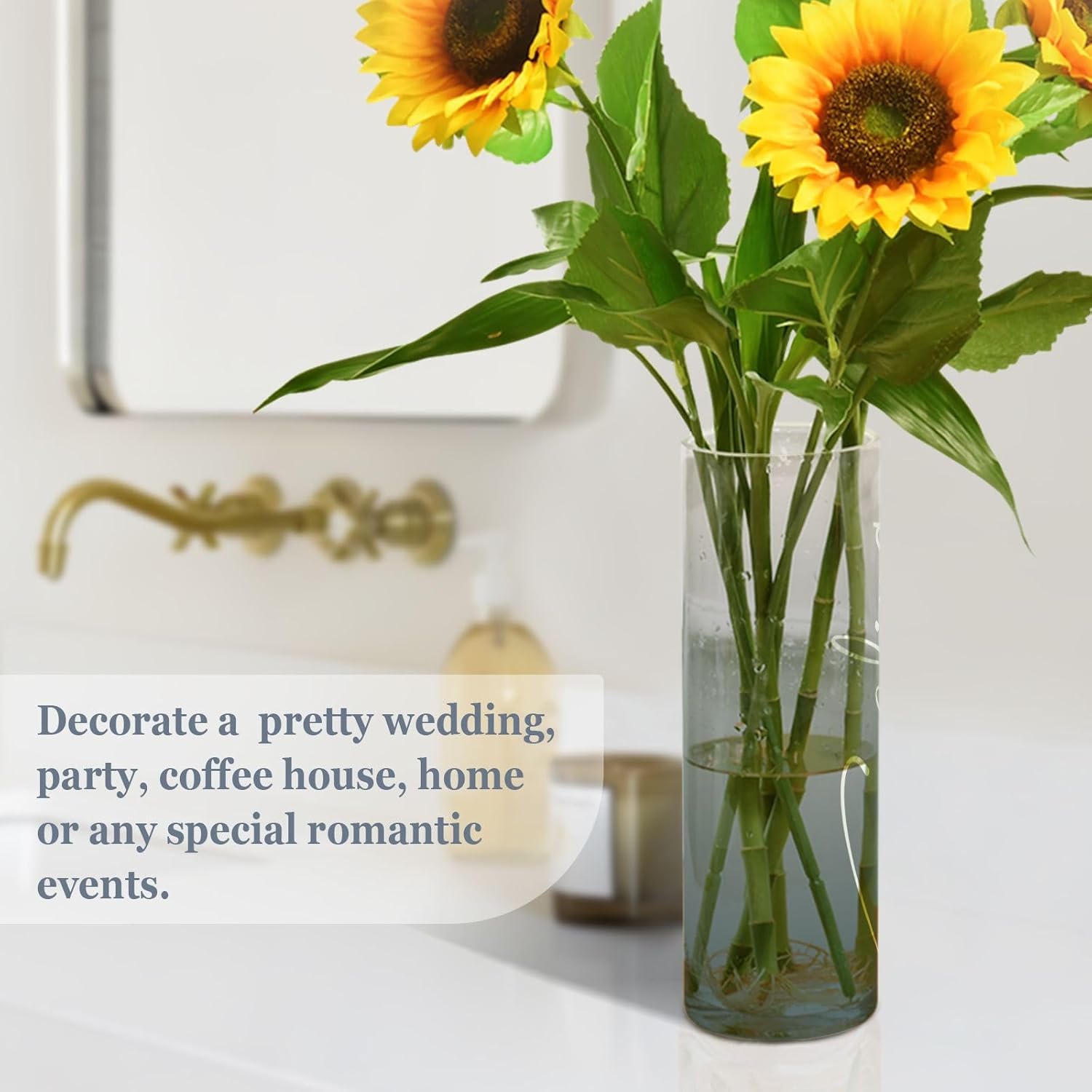J JOYSAY Custom Grey Gradient Vase for Centerpieces