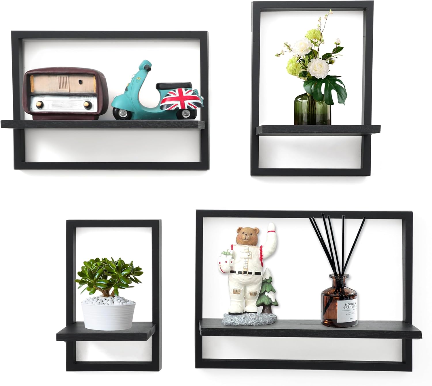 PHOENANCEE Square Floating Shelves Set of 4