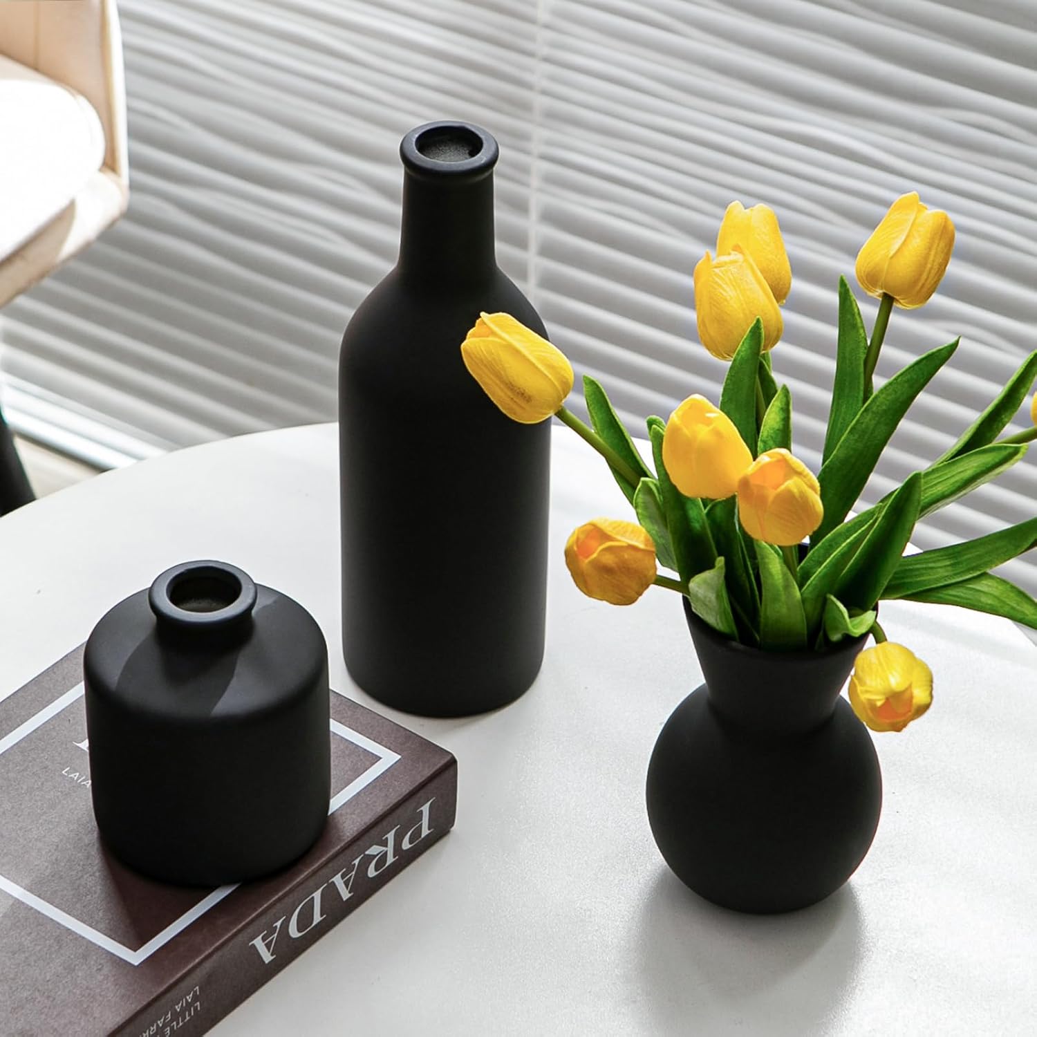 Modern Ceramic Flower Vase Set - 3pcs Table Centerpiece