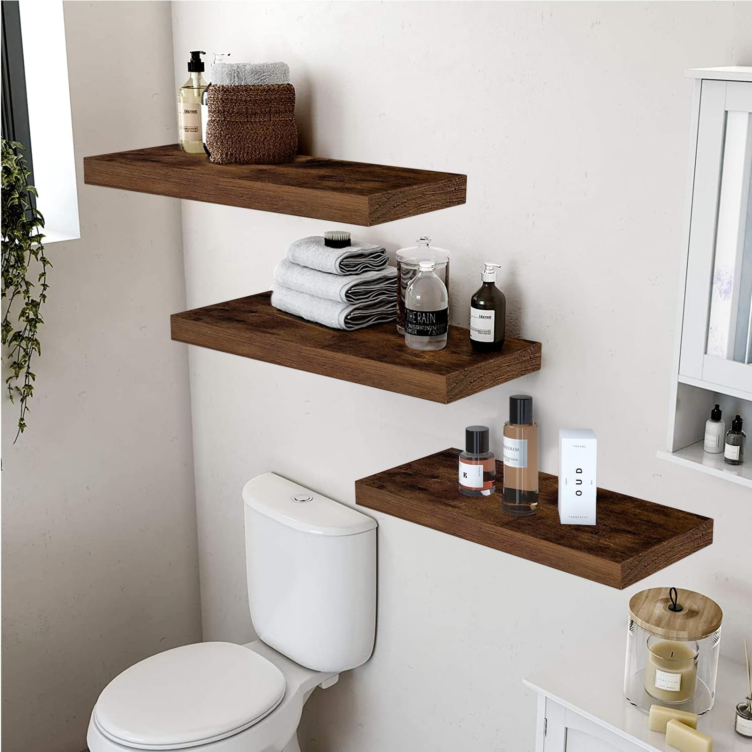 AT-VALY Floating Shelves Set of 3 Wall Decor 156 Inch