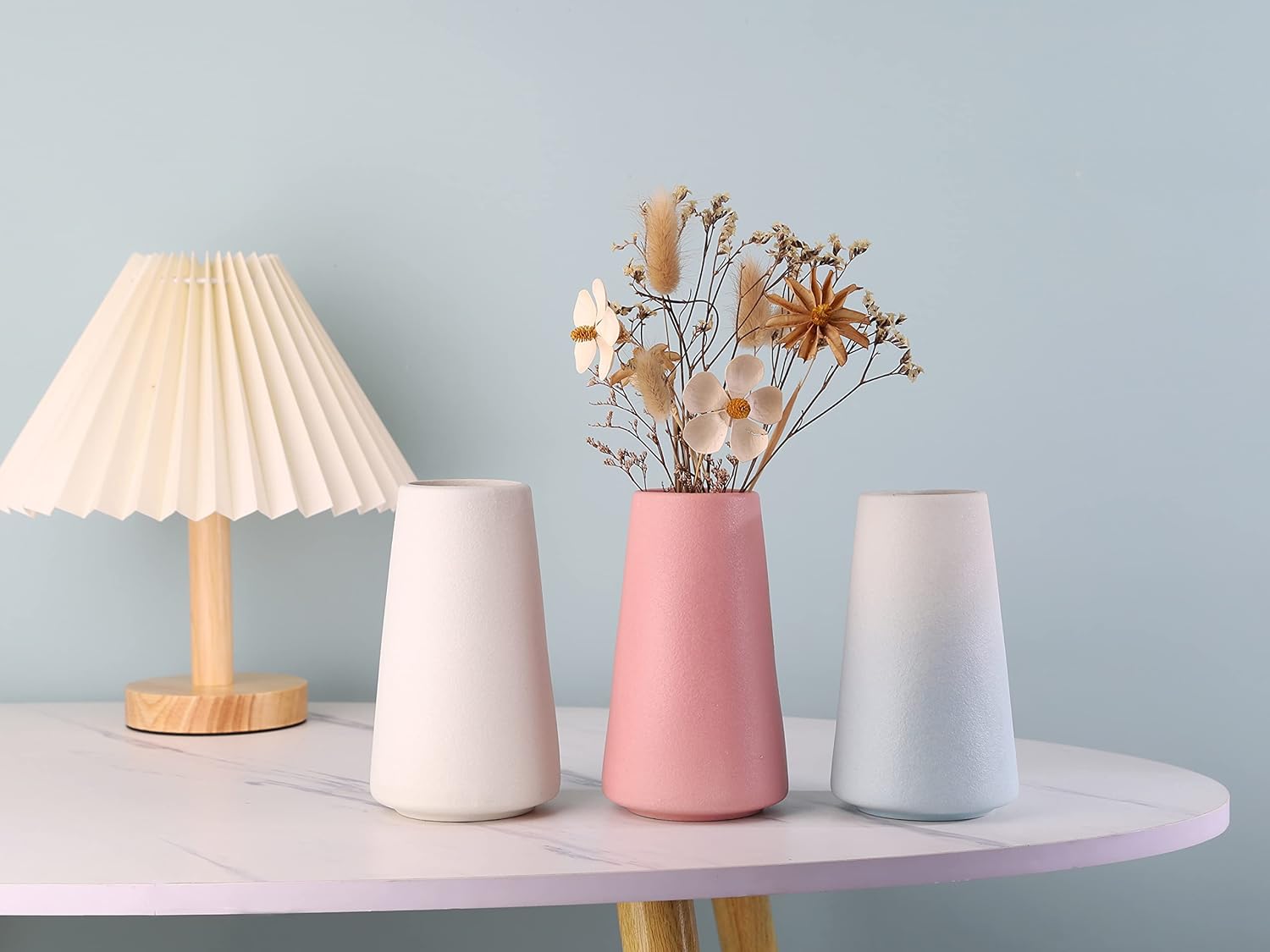 HUPADOBIL Small Pink Ceramic Vase Modern Decor