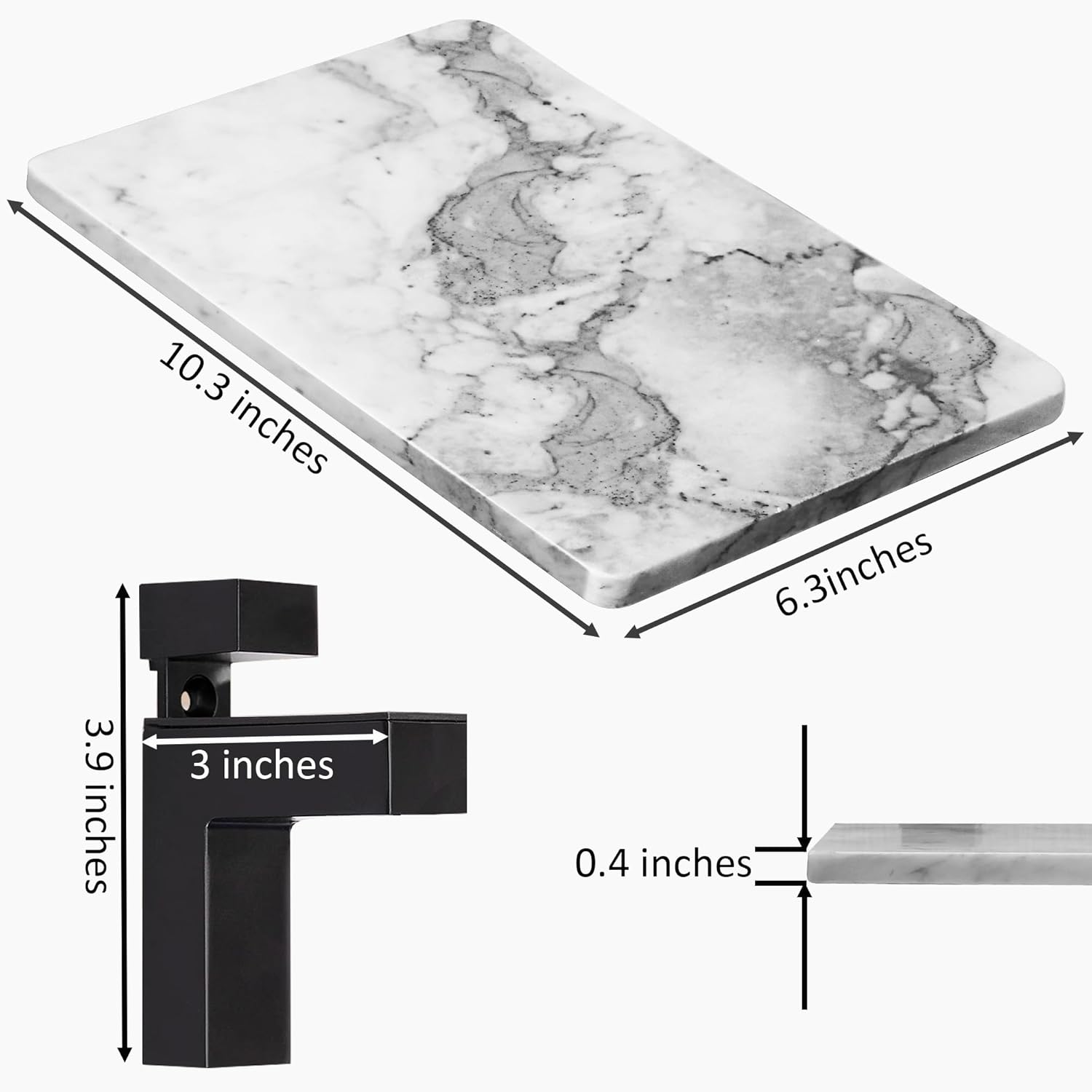 LUANT Bathroom Floating Shelves Marble Stone Wall Mount Organizer