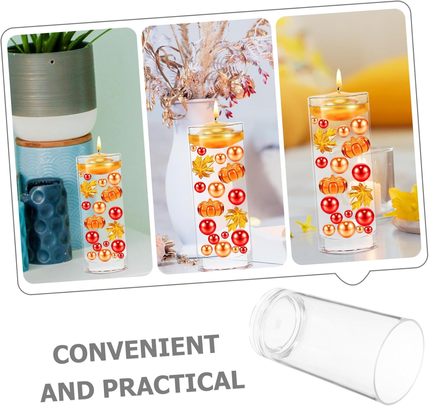 Acrylic Floating Candle Holder Clear Vase for Home Events