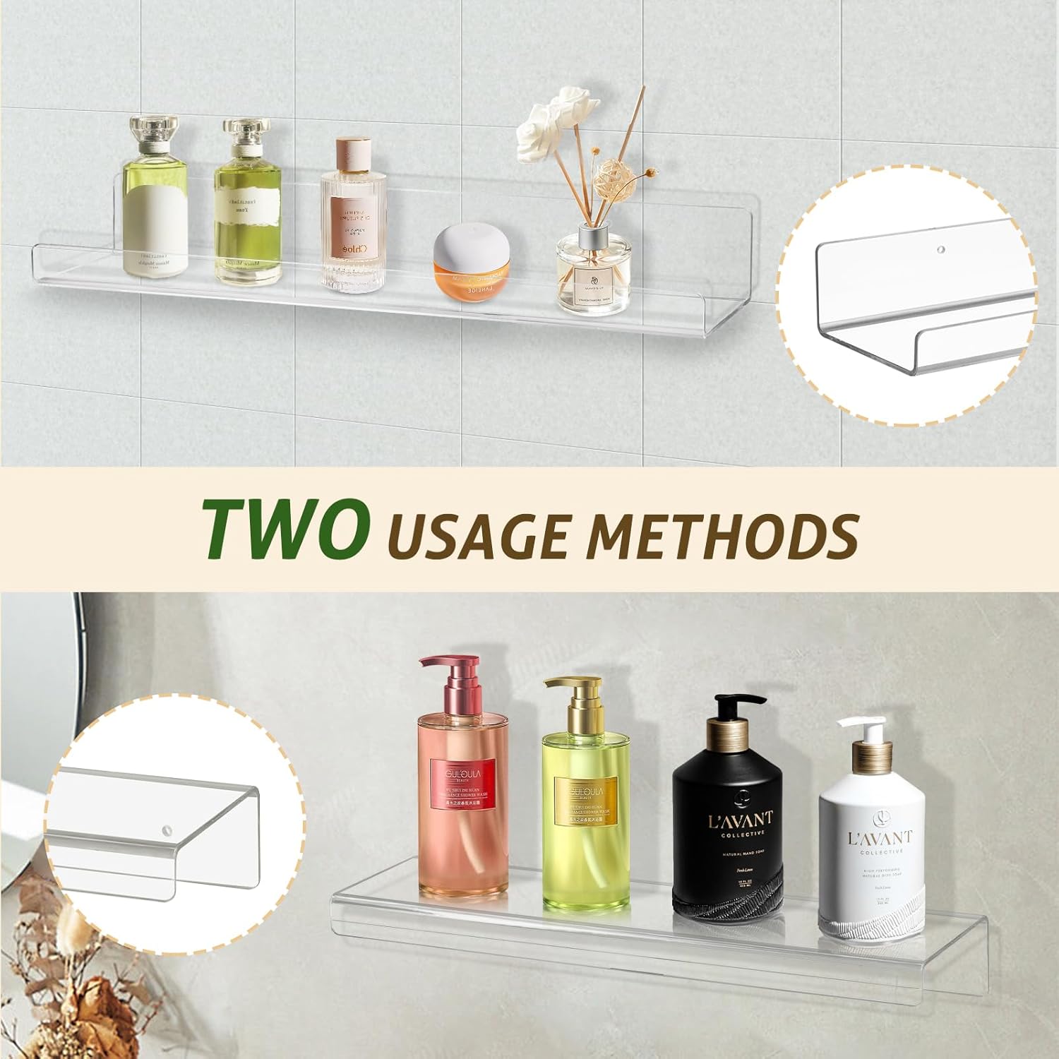 AMEITECH 4 Pack Floating Shelves for Wall Decor Storage