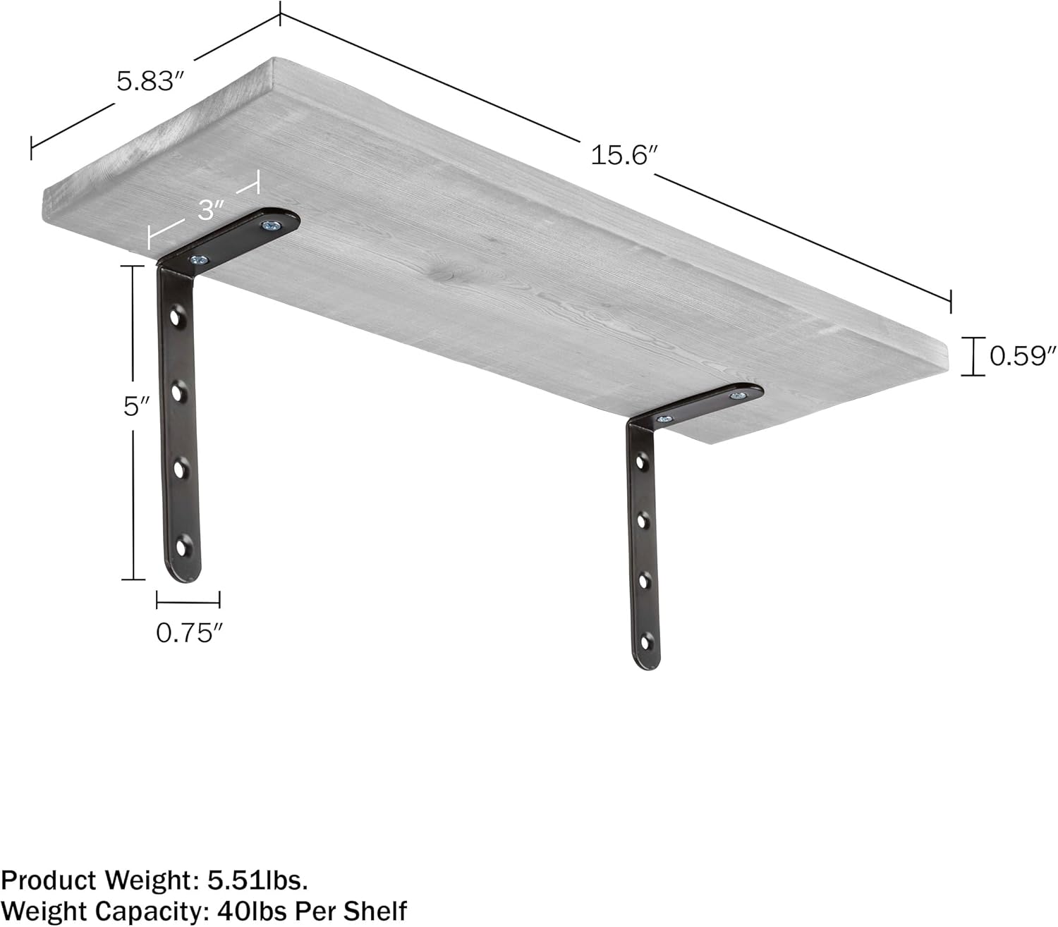 Lavish Home Set of 6 Floating Shelves White
