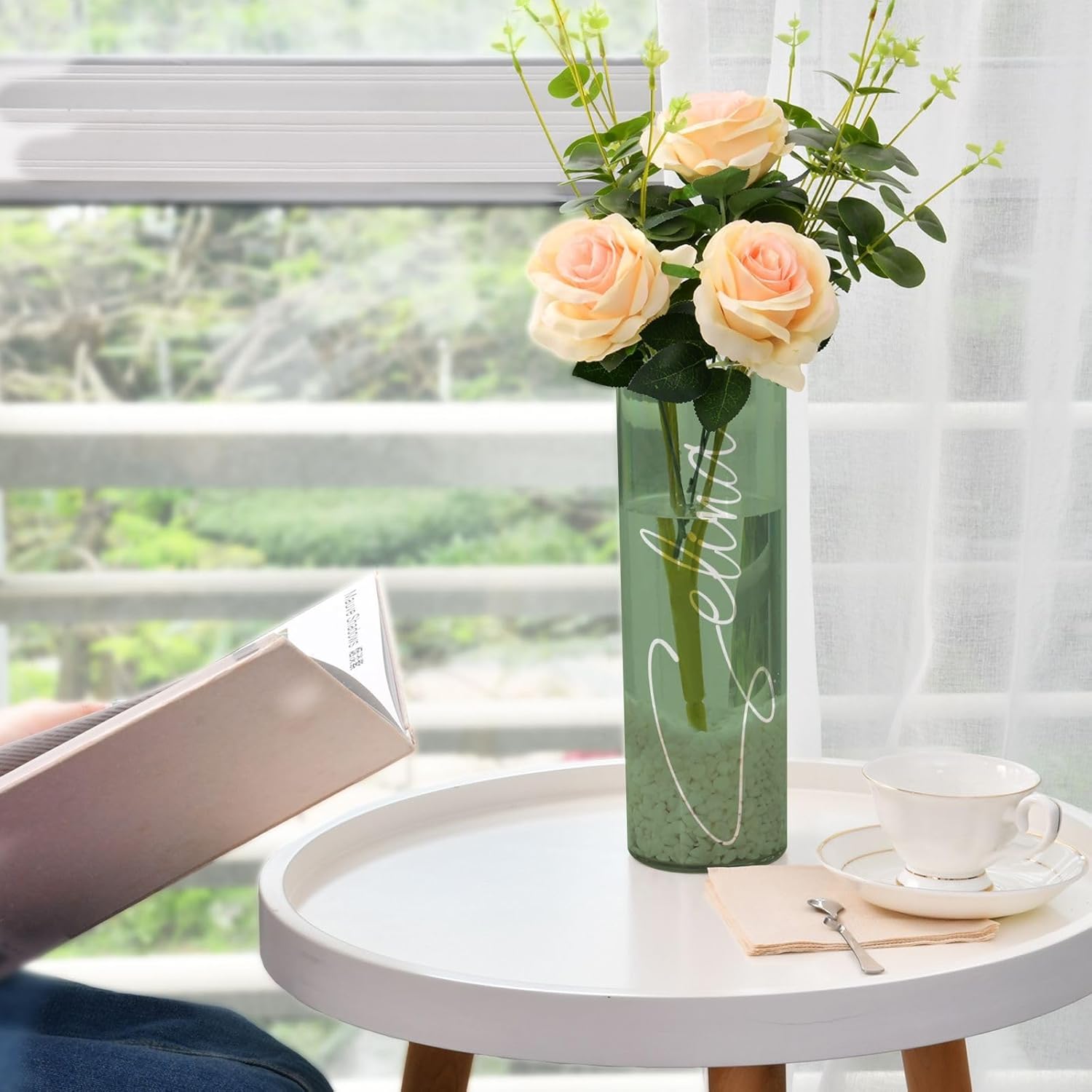 Custom Sage Green Vase for Centerpieces and Decor