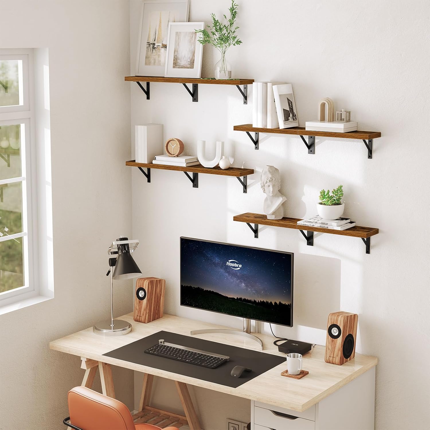 HOOBRO Floating Shelves Set of 2 30 Inch Wall Mount