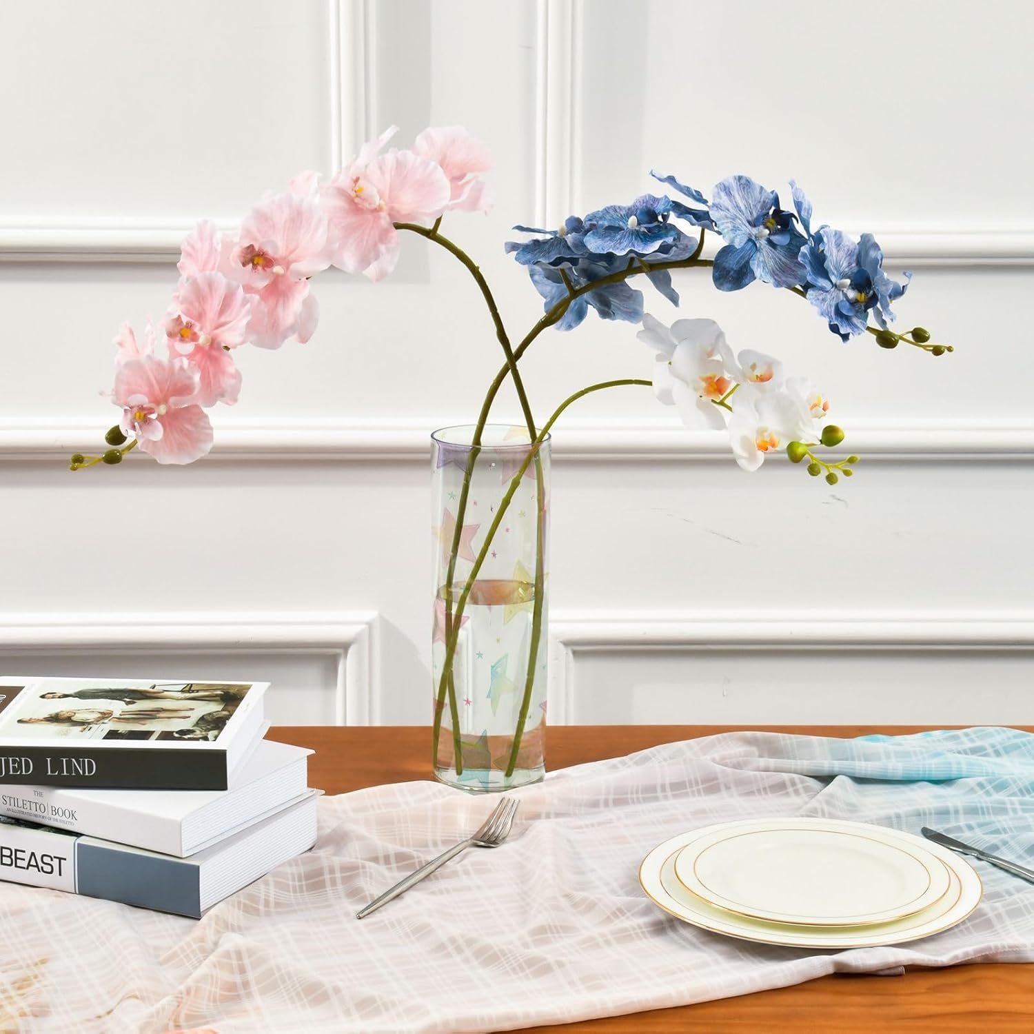 Multicolored Stars Plastic Hurricane Candle Holder 118 x 39 Inch