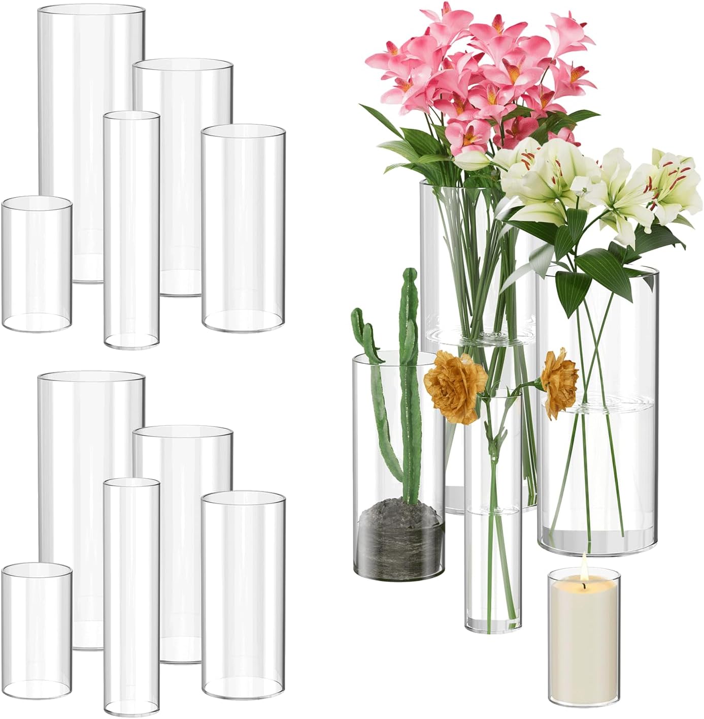 Mavora Max Glass Cylinder Vase Set 15