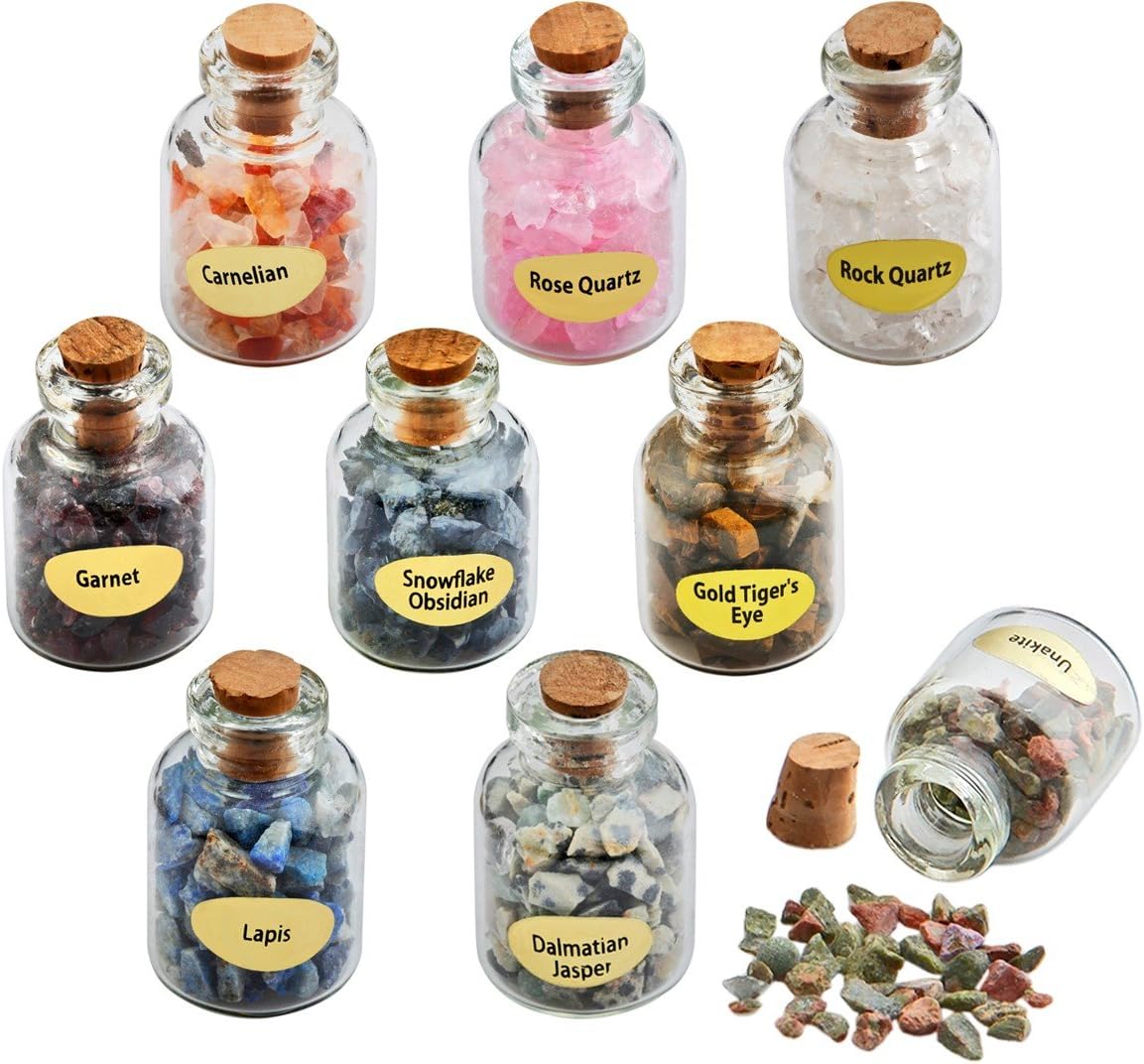 Rockcloud 9 Mini Birthstone Wishing Bottles Amulets