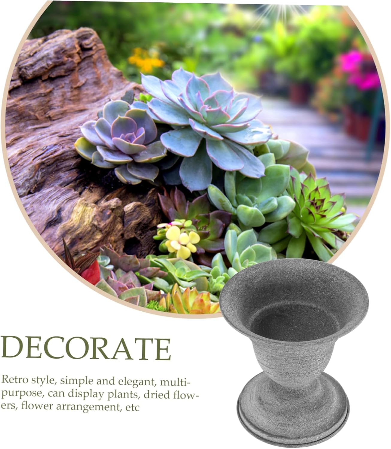 Metal Rustic Vintage Flower Vase with Gray Finish