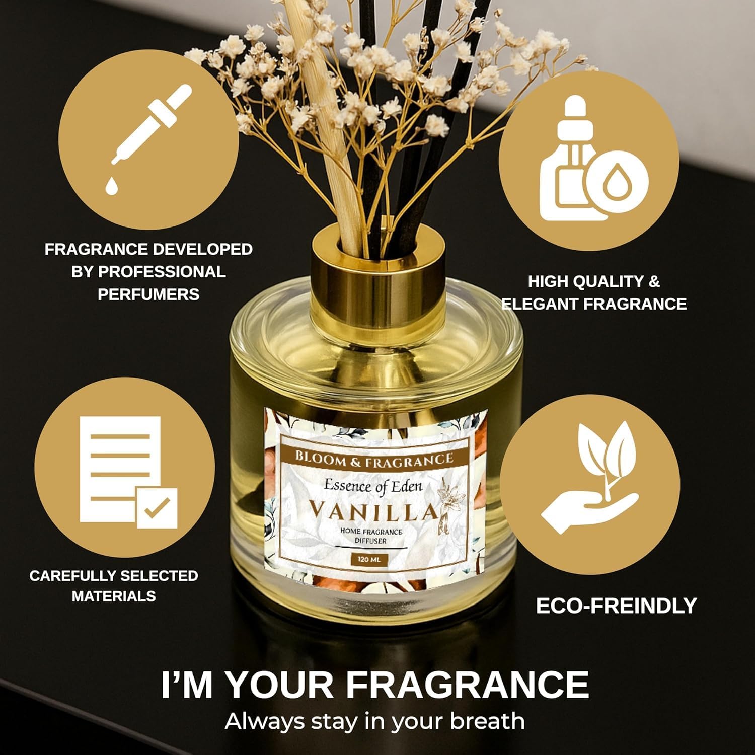Bloom Fragrance Reed Diffuser 4oz Vanilla