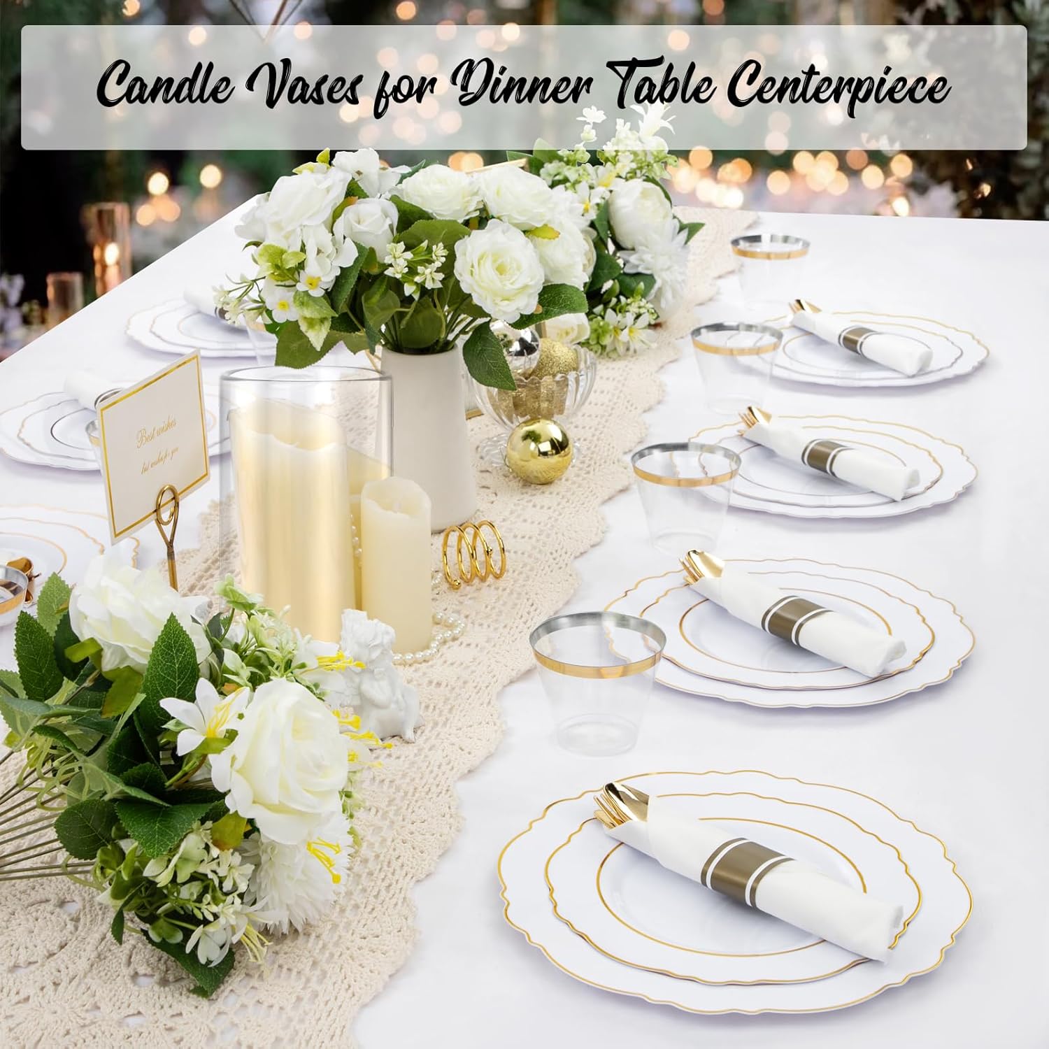 12pcs Clear Glass Cylinder Vases for Centerpieces and Decorations