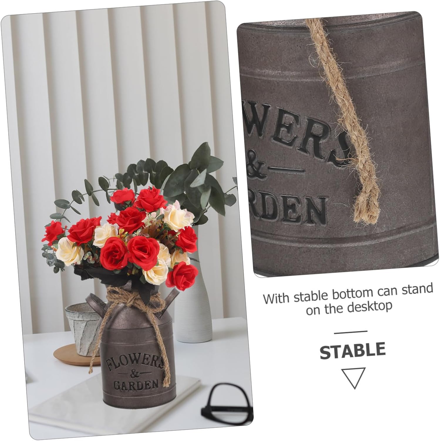 Rustic Galvanized Milk Can Vase 453 X 748 Inches
