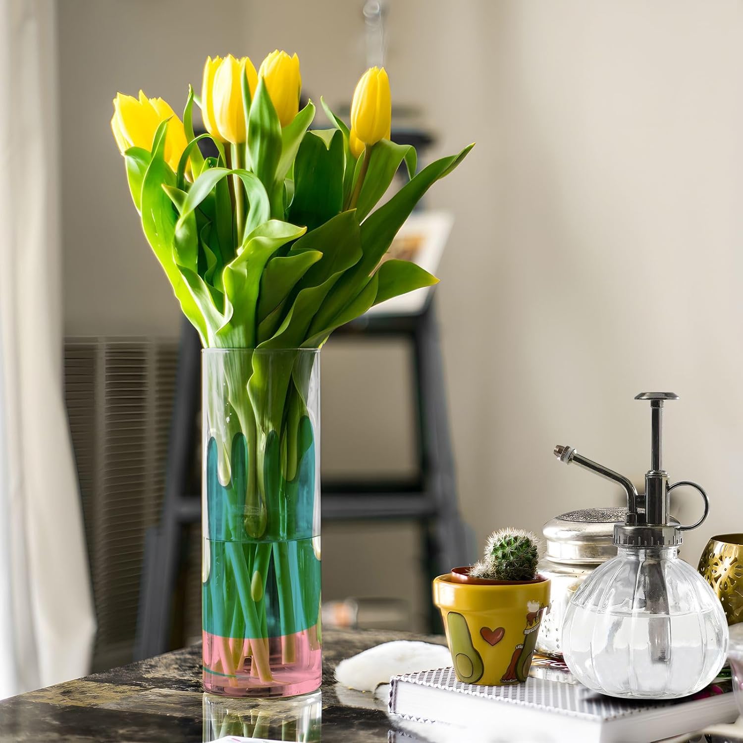 Aesthetic Colorful Plastic Hurricane Candle Holder 118 x 39 Inch Decorative Vase for Wedding Table Decor