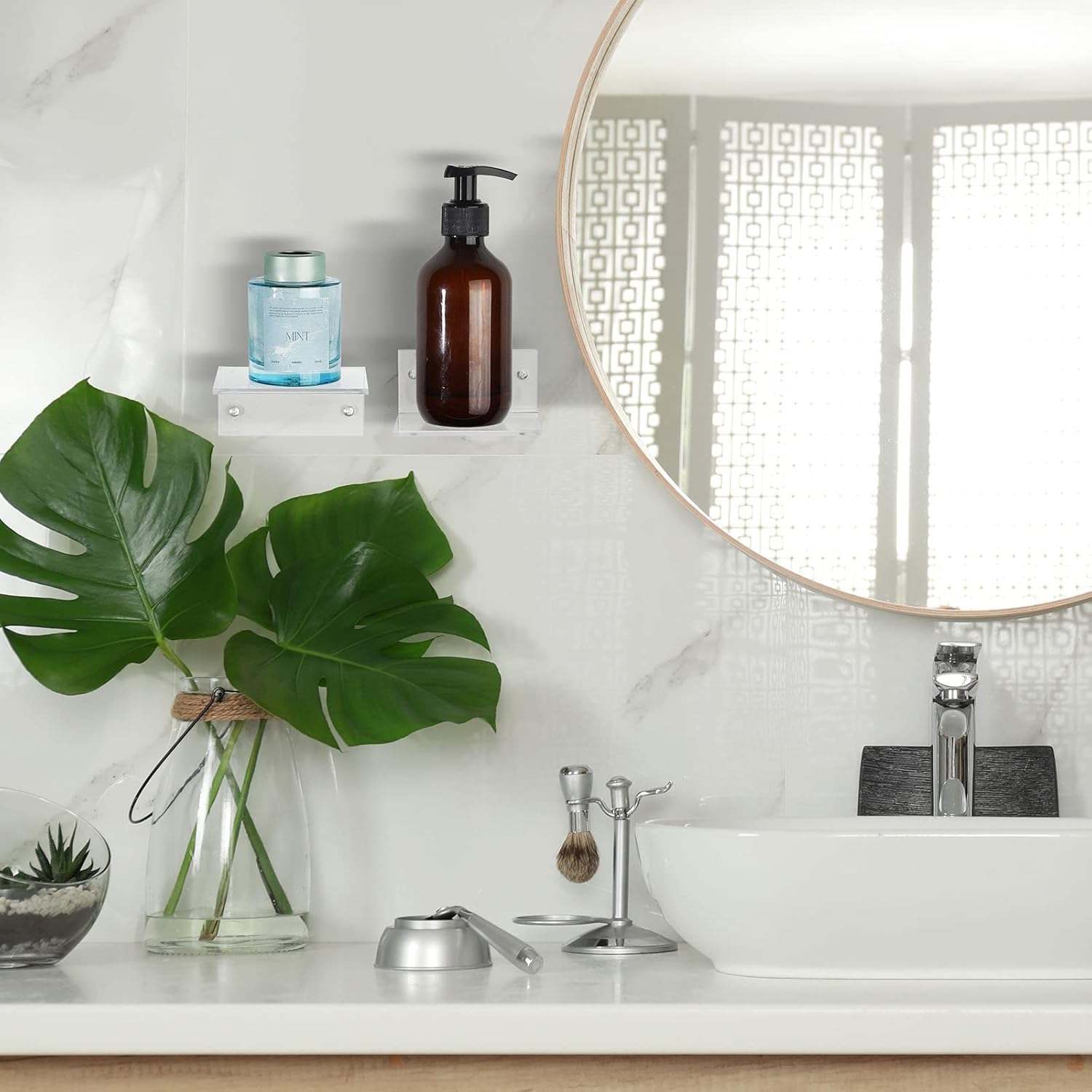 Juexica Small Acrylic Floating Shelves for Wall