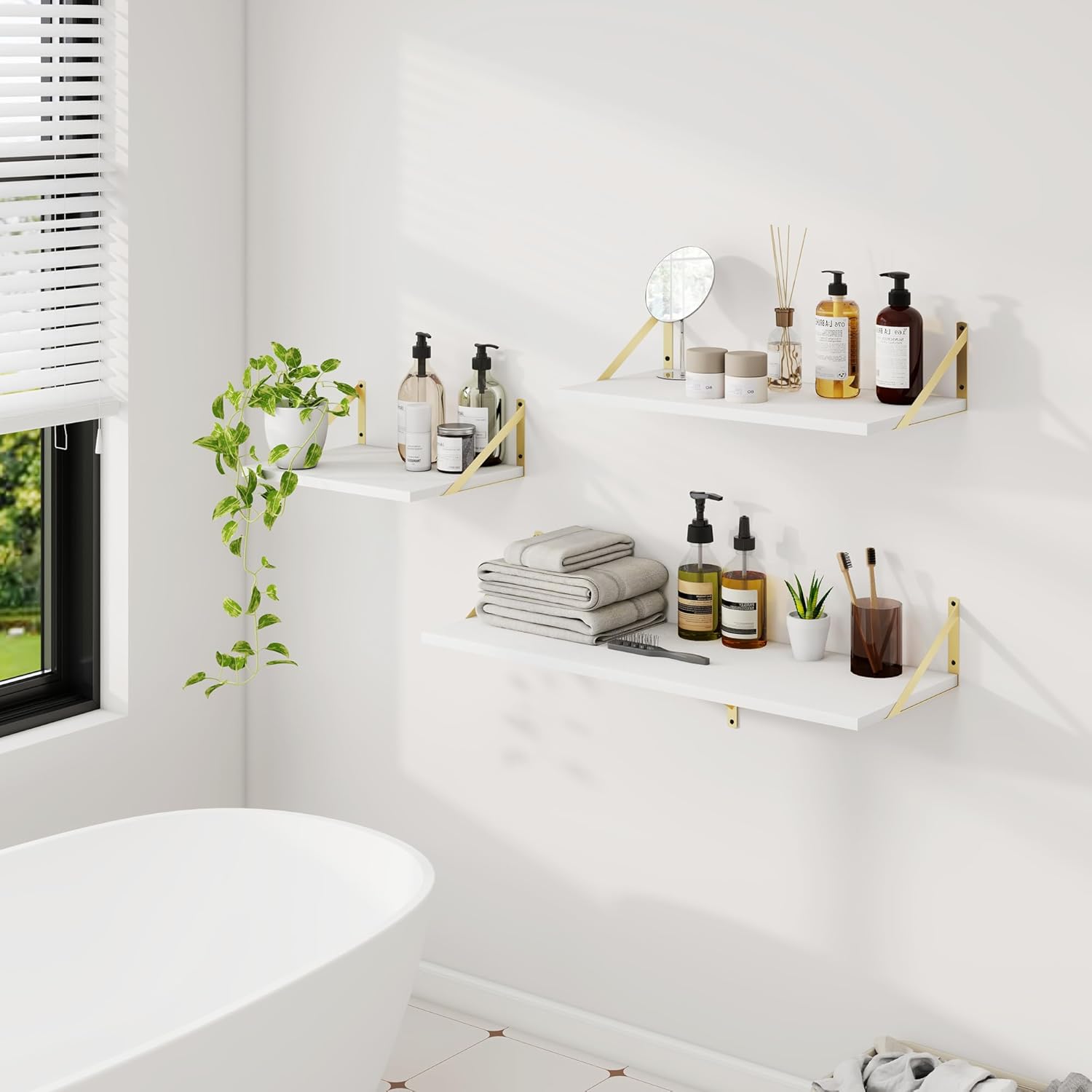Deep Floating Shelves for Wall Set of 2
