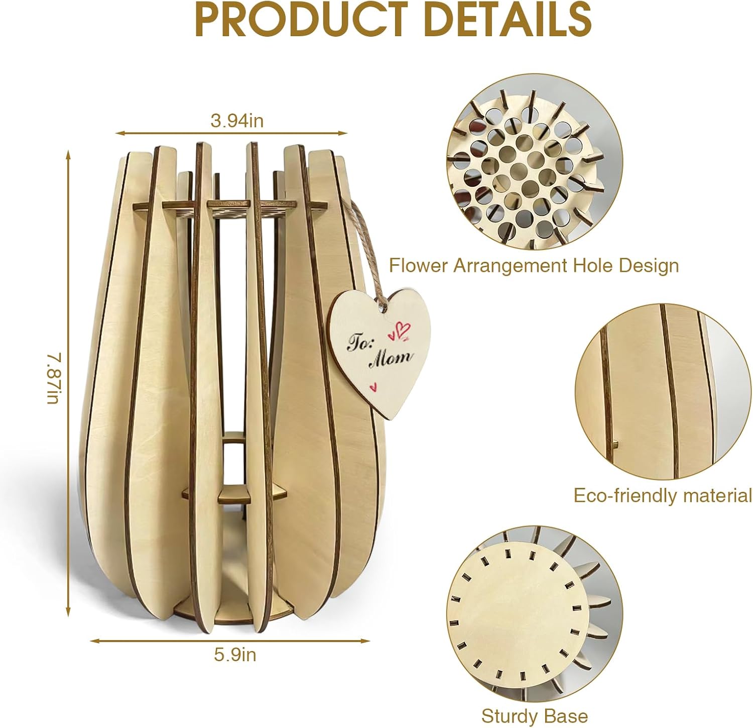 Wooden Vase Kit for LEGO Flowers and Flower Displays