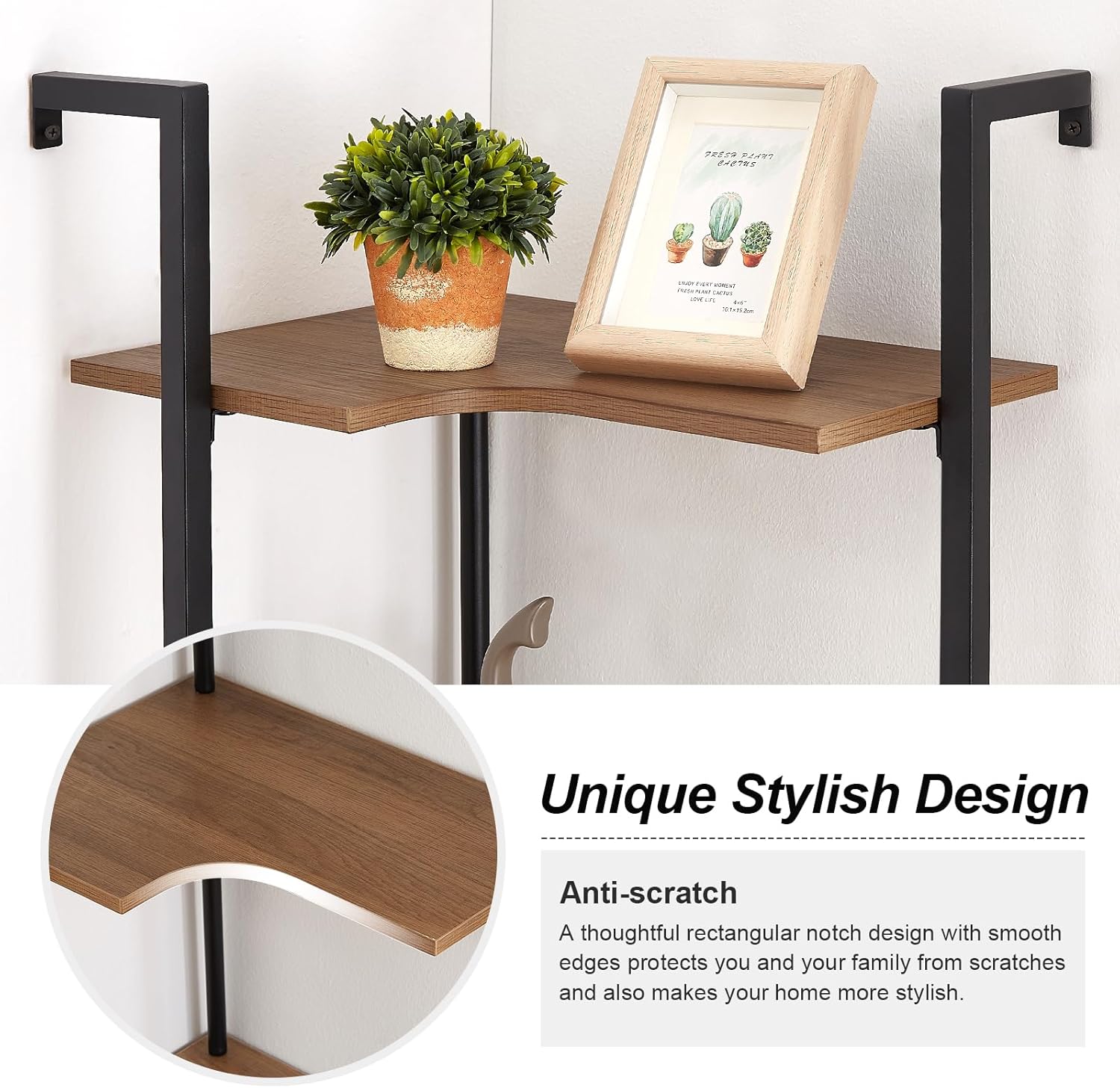 Freexployer 5 Tier Corner Shelf with Metal Frame