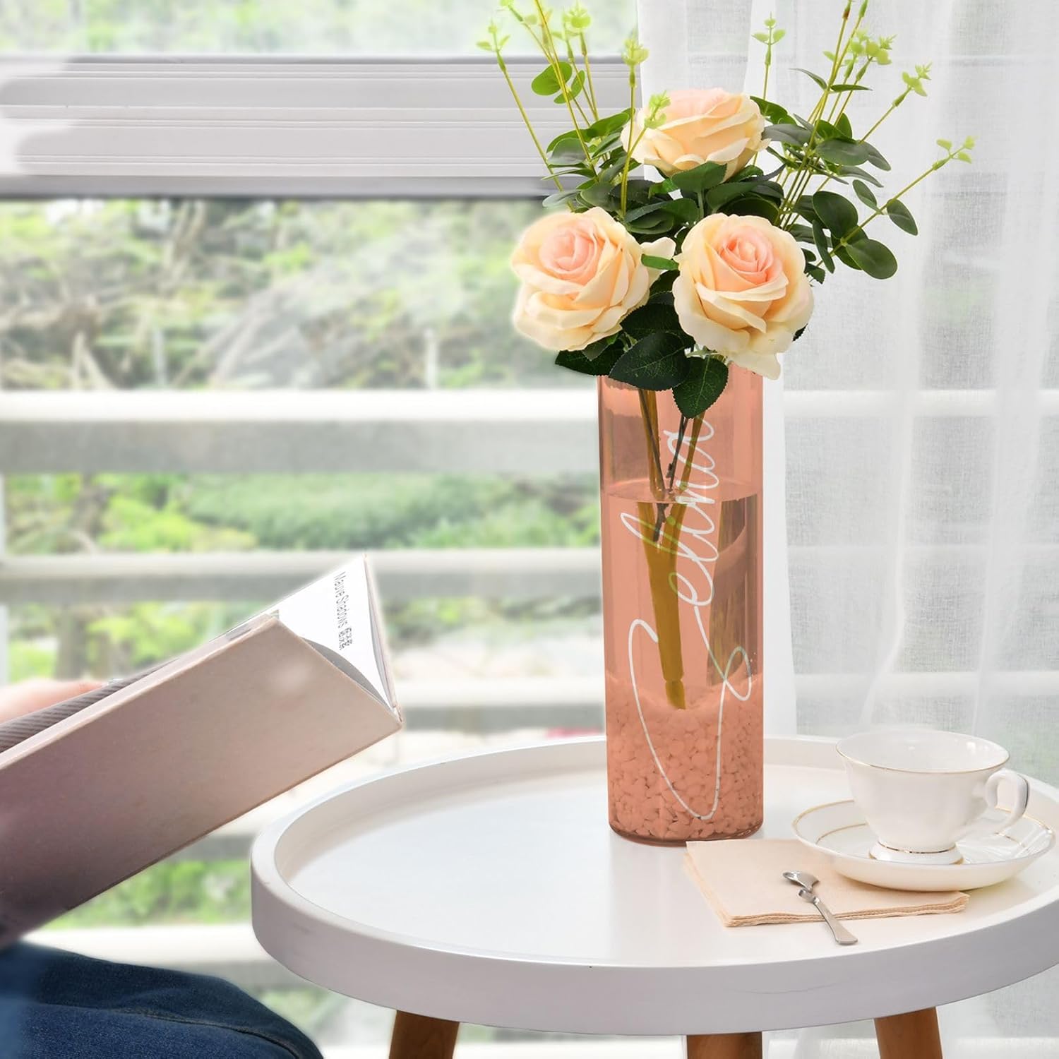 Custom Light Salmon Vase for Centerpieces and Kitchen Decor