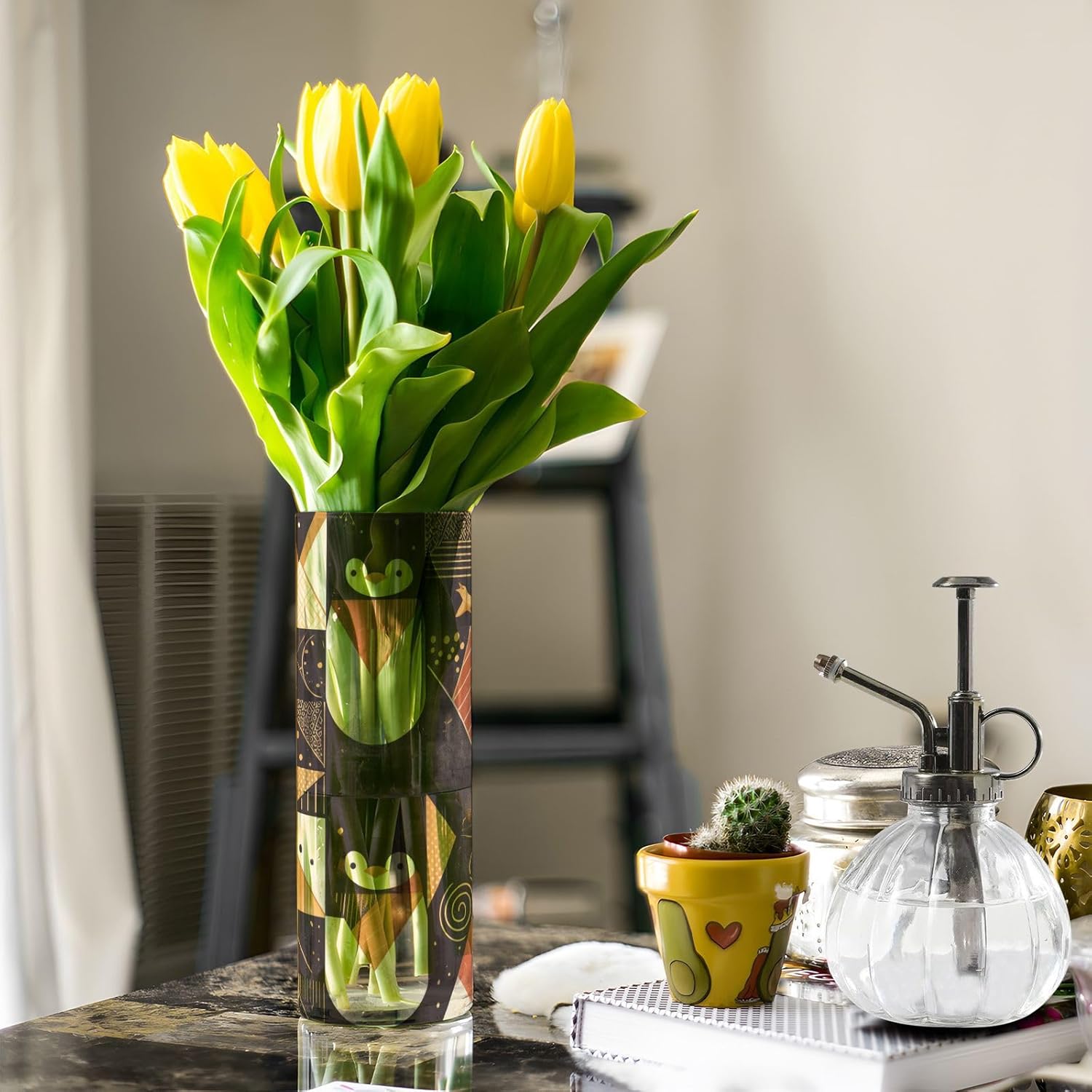 Penguin Rose Gold Plastic Hurricane Candle Holder for Home Decor