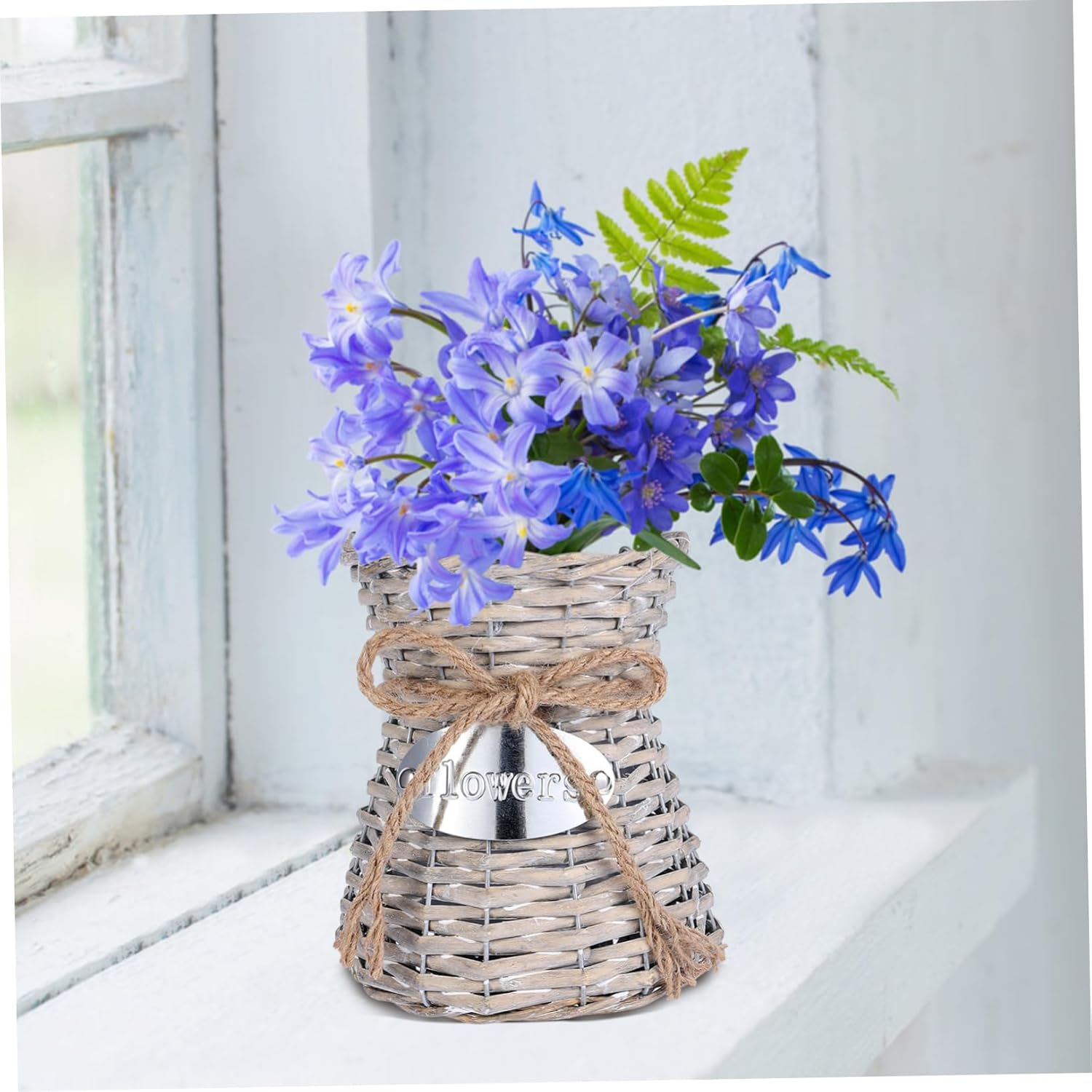 Happyyami Vintage Bamboo Woven Flower Basket for Home Decor