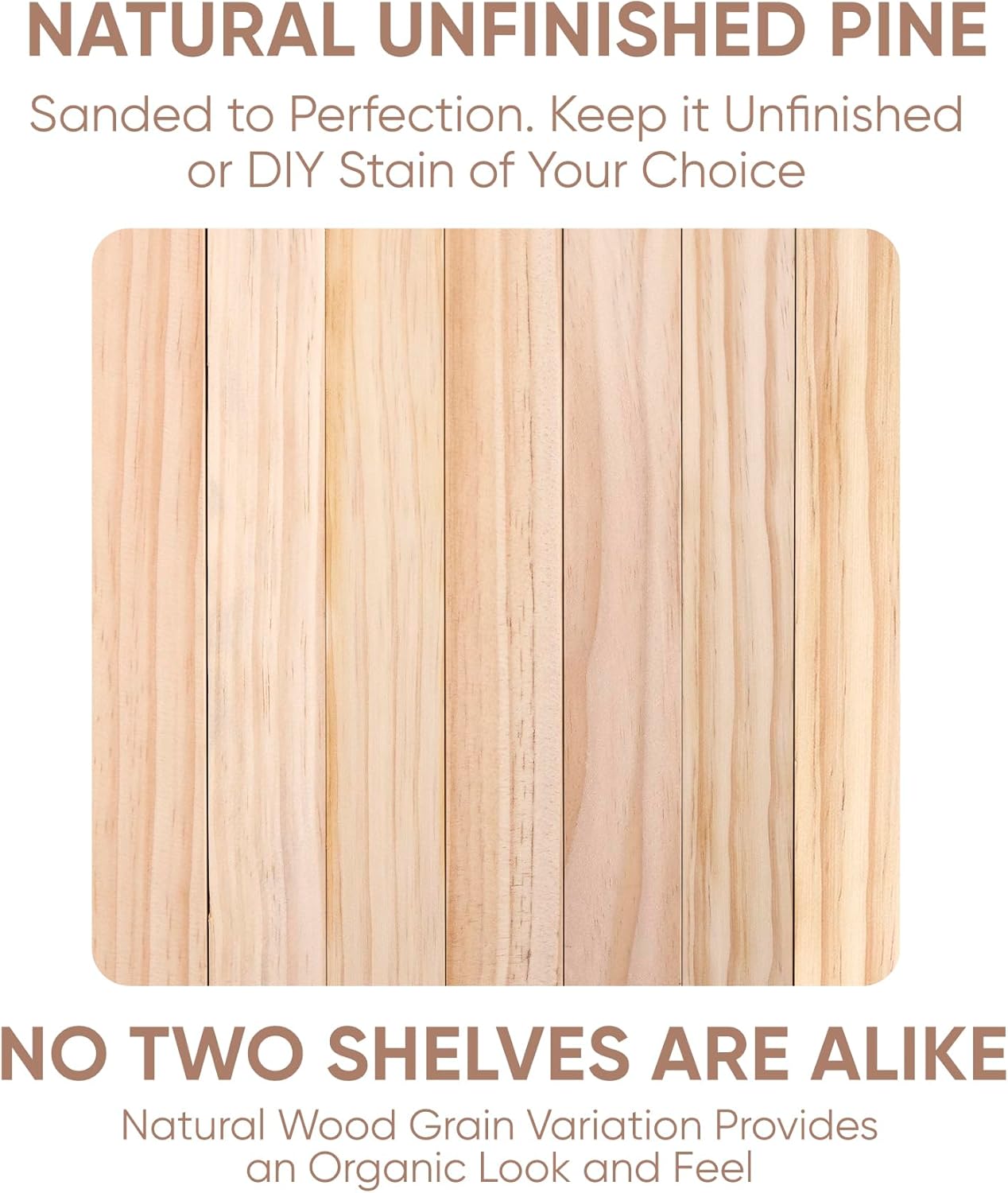 Homeforia 60 Inch Solid Wood Floating Shelf Set of 2