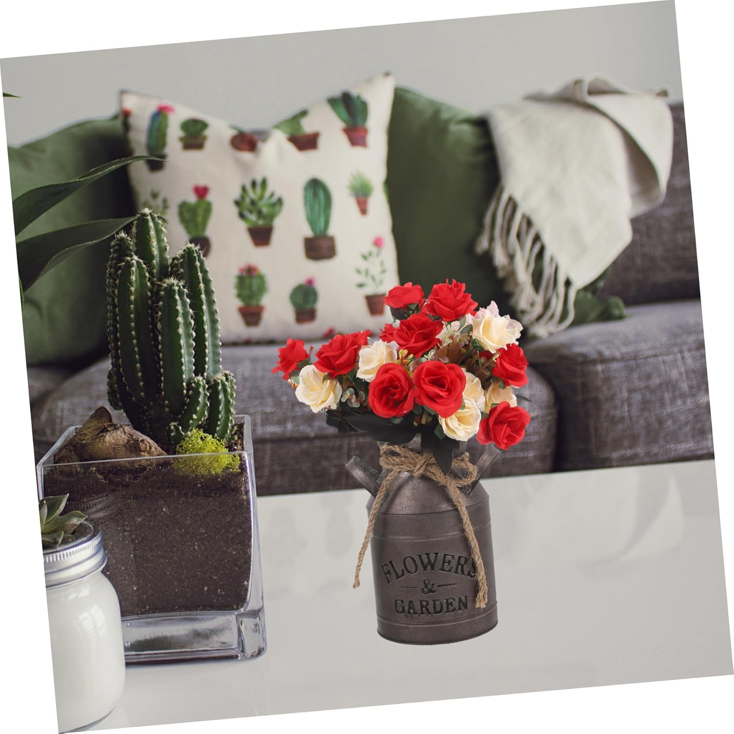 Rustic Galvanized Milk Can Vase 453 X 748 Inches