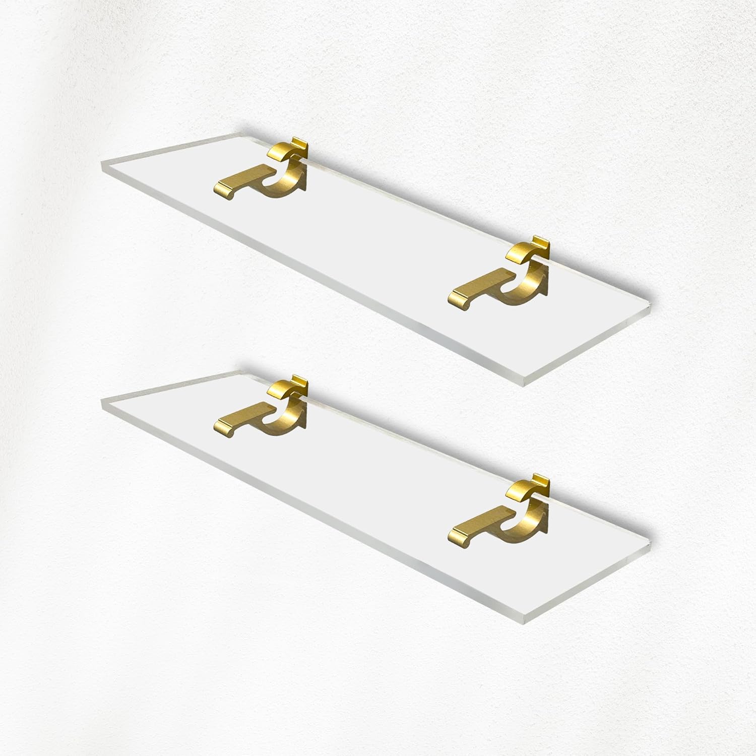 Clear Acrylic Floating Shelves 115 34 Thick Pack of 2