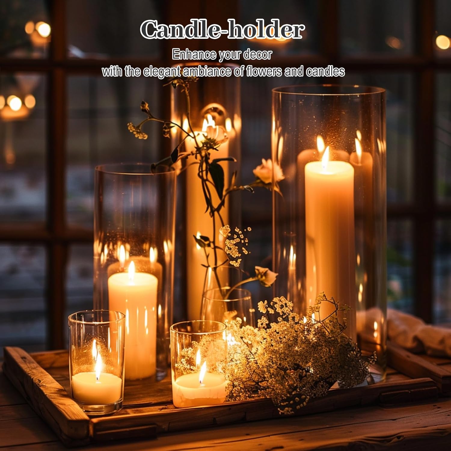 12PCS Clear Cylinder Vases for Centerpieces Wedding Decor
