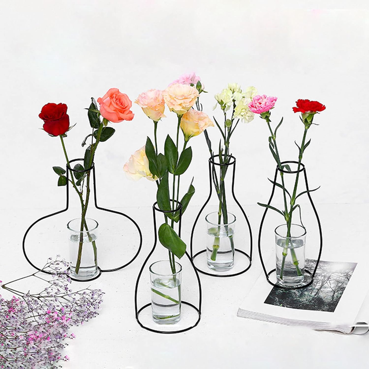 Iron Wire Flower Vase for Home Decor