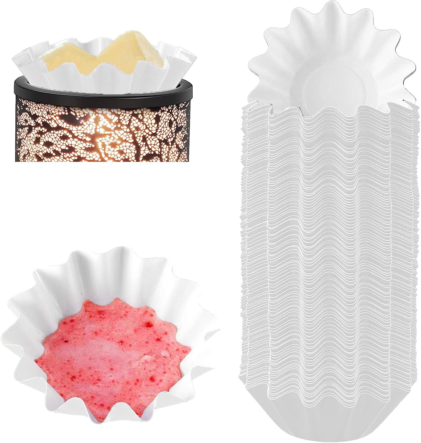 50 Wax Melt Warmer Liners - Leakproof Reusable Safe for Scented Wax Cubes