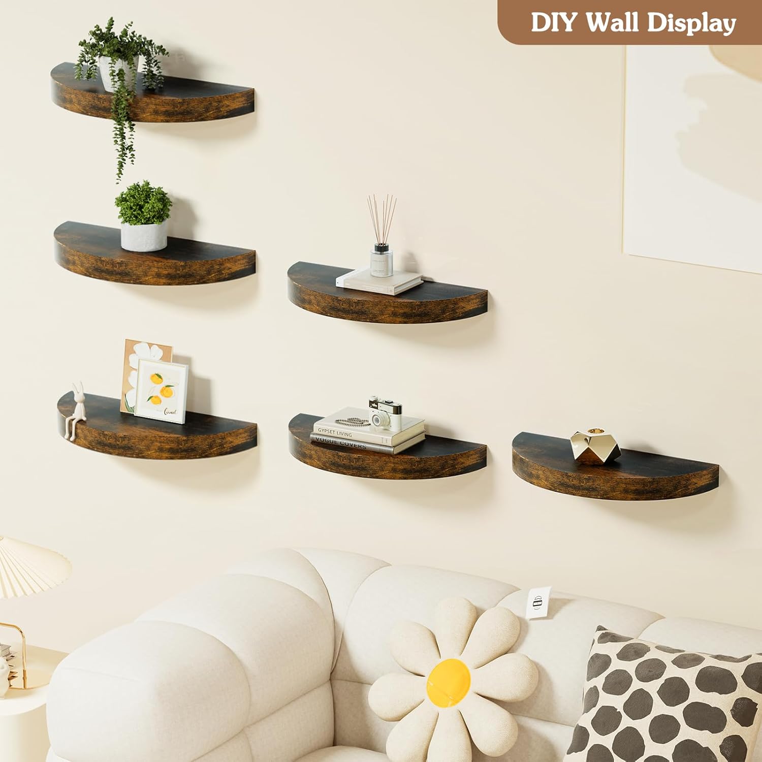 Olakee Floating Shelves Set of 3 Carbonized Black