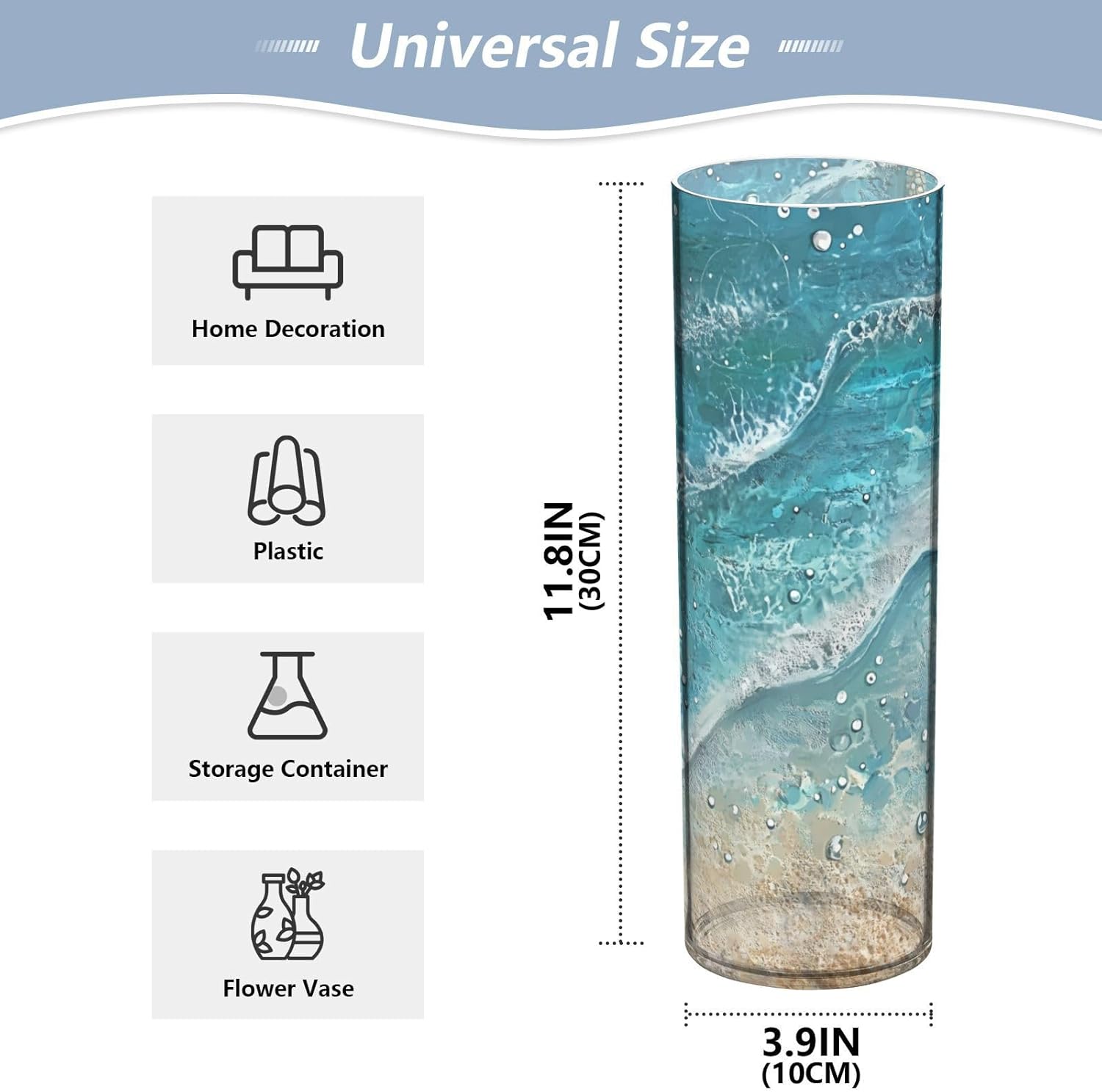 Blue Beach Starfish Plastic Vase for Decor